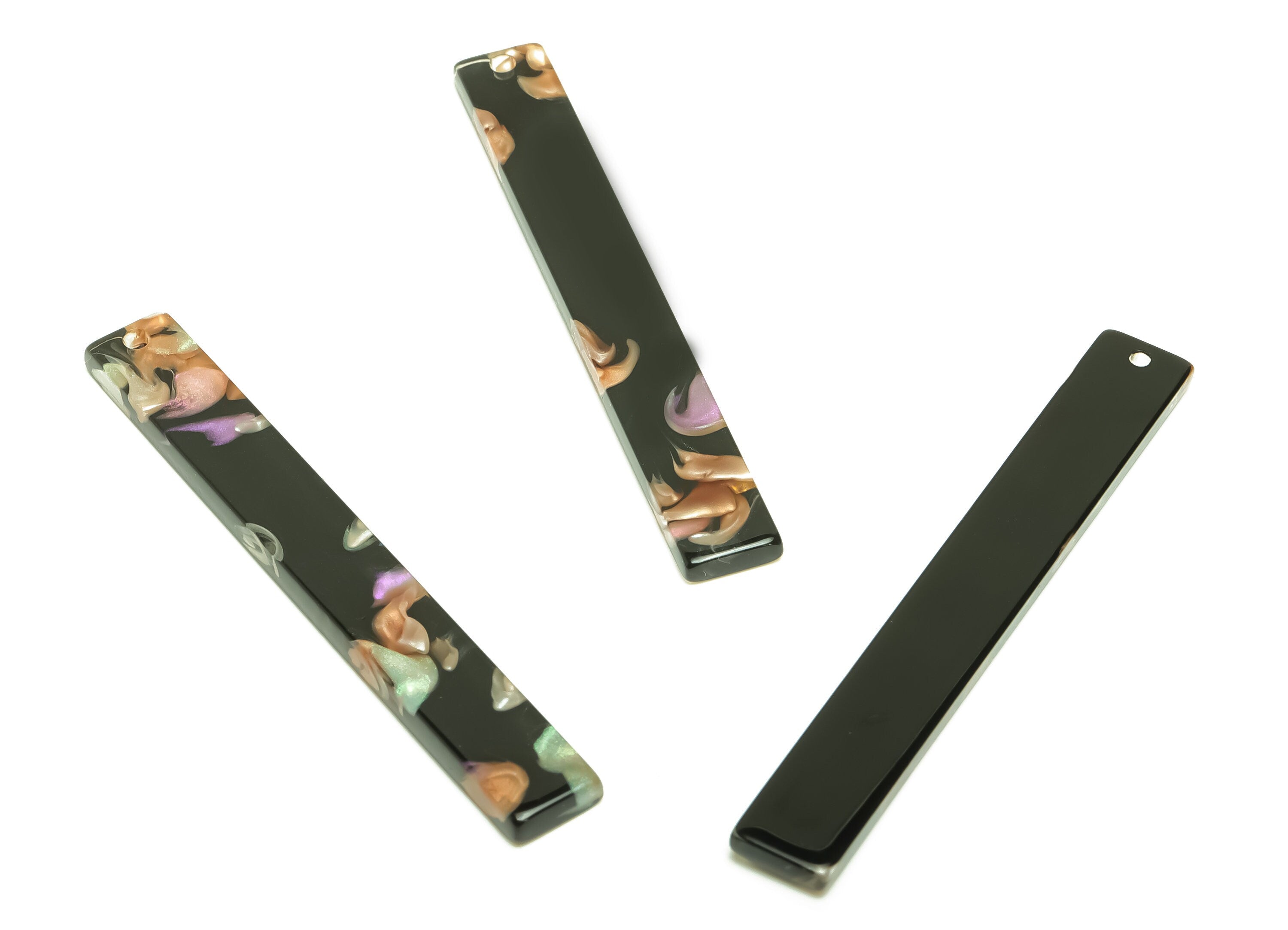 Acrylic Stick Charms - Bar Earrings and Pendant - Flower Charm - Jewelry Supplies - Color Code: A949 - 59x7.8x2.56mm - AC2622-A949 - DOMEDBAZAAR