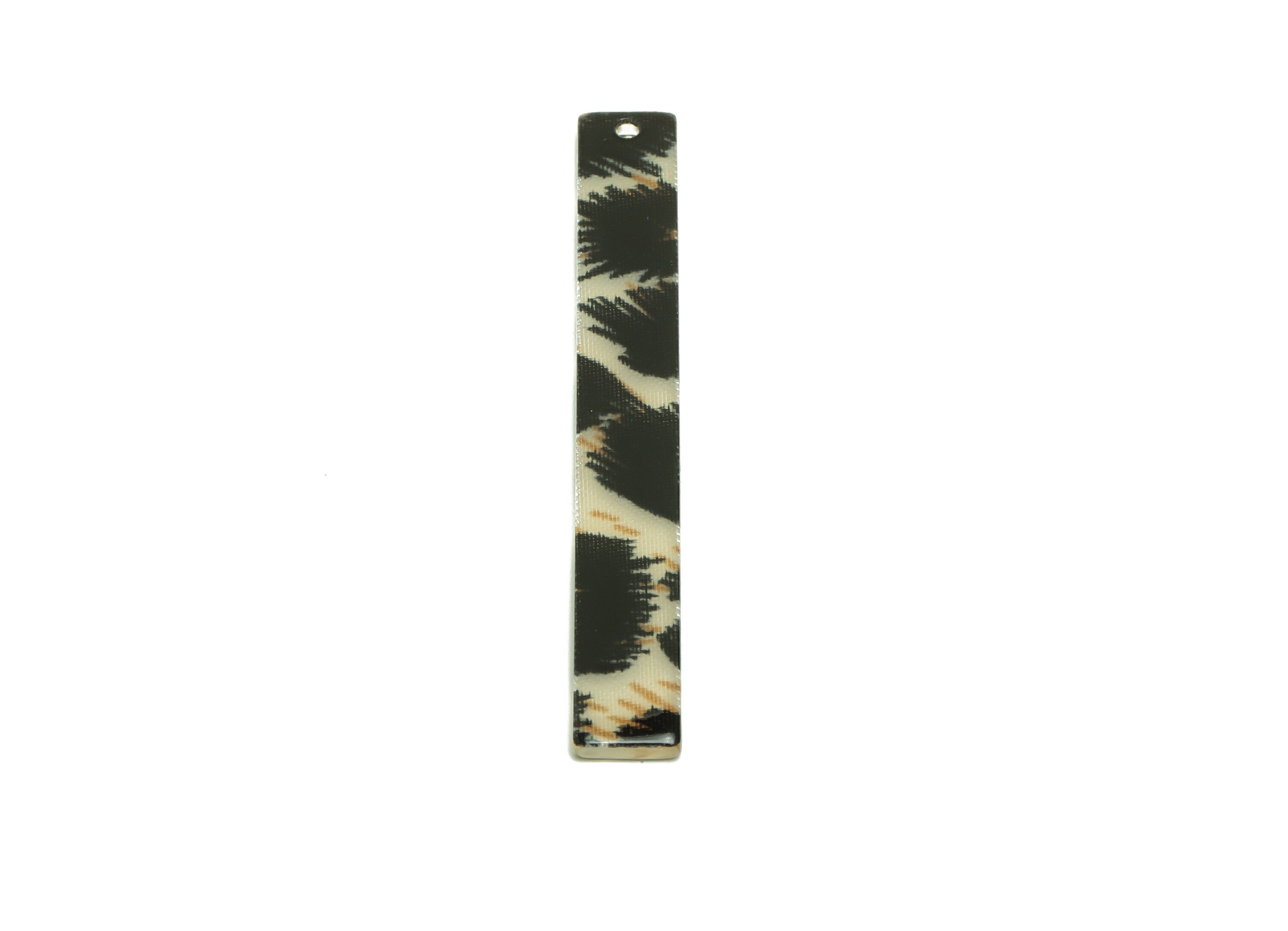 Acrylic Stick Charms - Bar Earrings and Pendant - Leopard Print Charm - Jewelry Supplies - Color Code: A266 - 59x7.8x2.56mm - AC2622-A266 - DOMEDBAZAAR