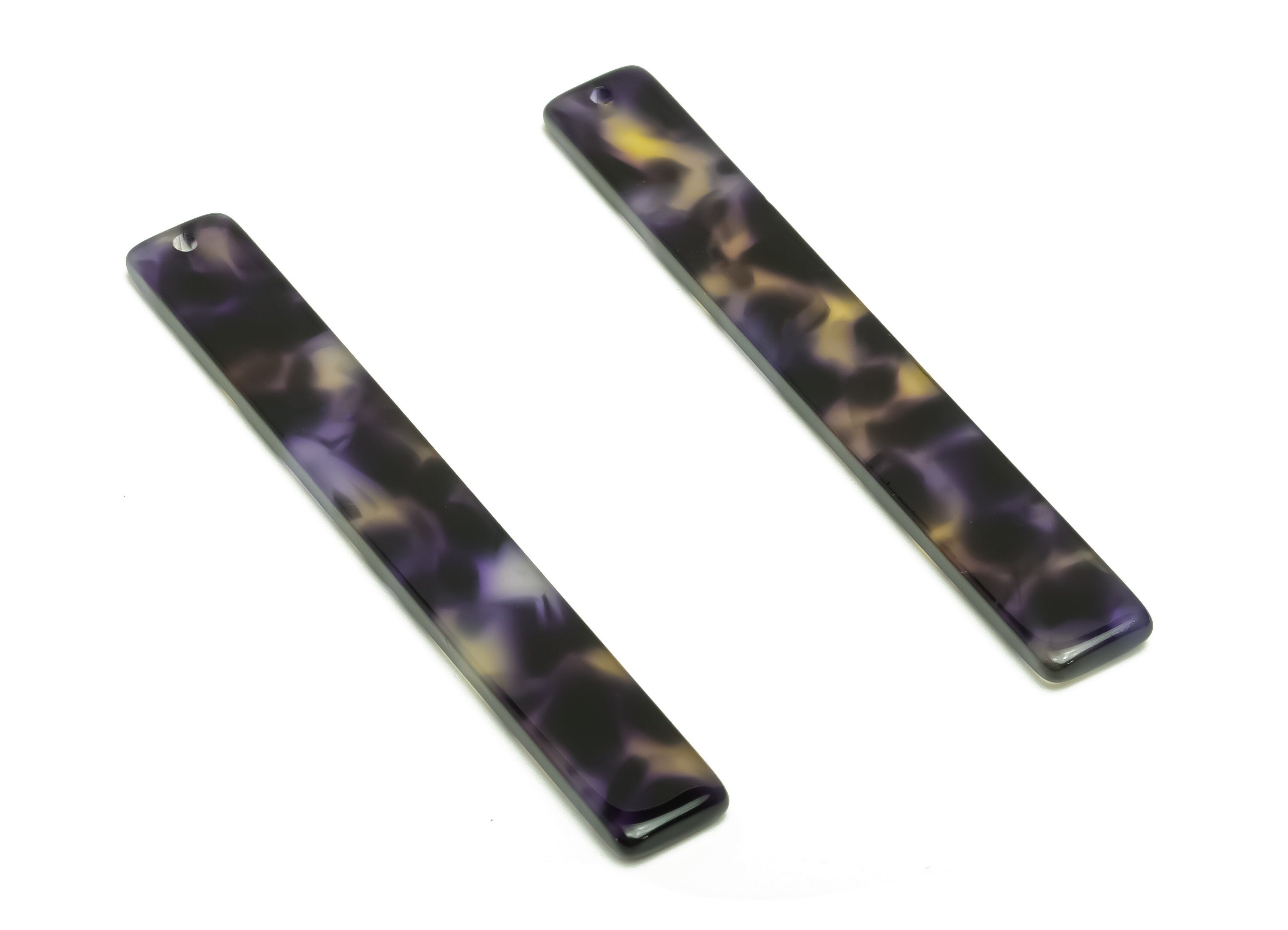 Acetate Stick Charms - Bar Earrings and Pendant - Aurora Purple Charm - Jewelry Supplies - Color Code: A998 - 59x7.8x2.56mm - AC2622-A998 - DOMEDBAZAAR
