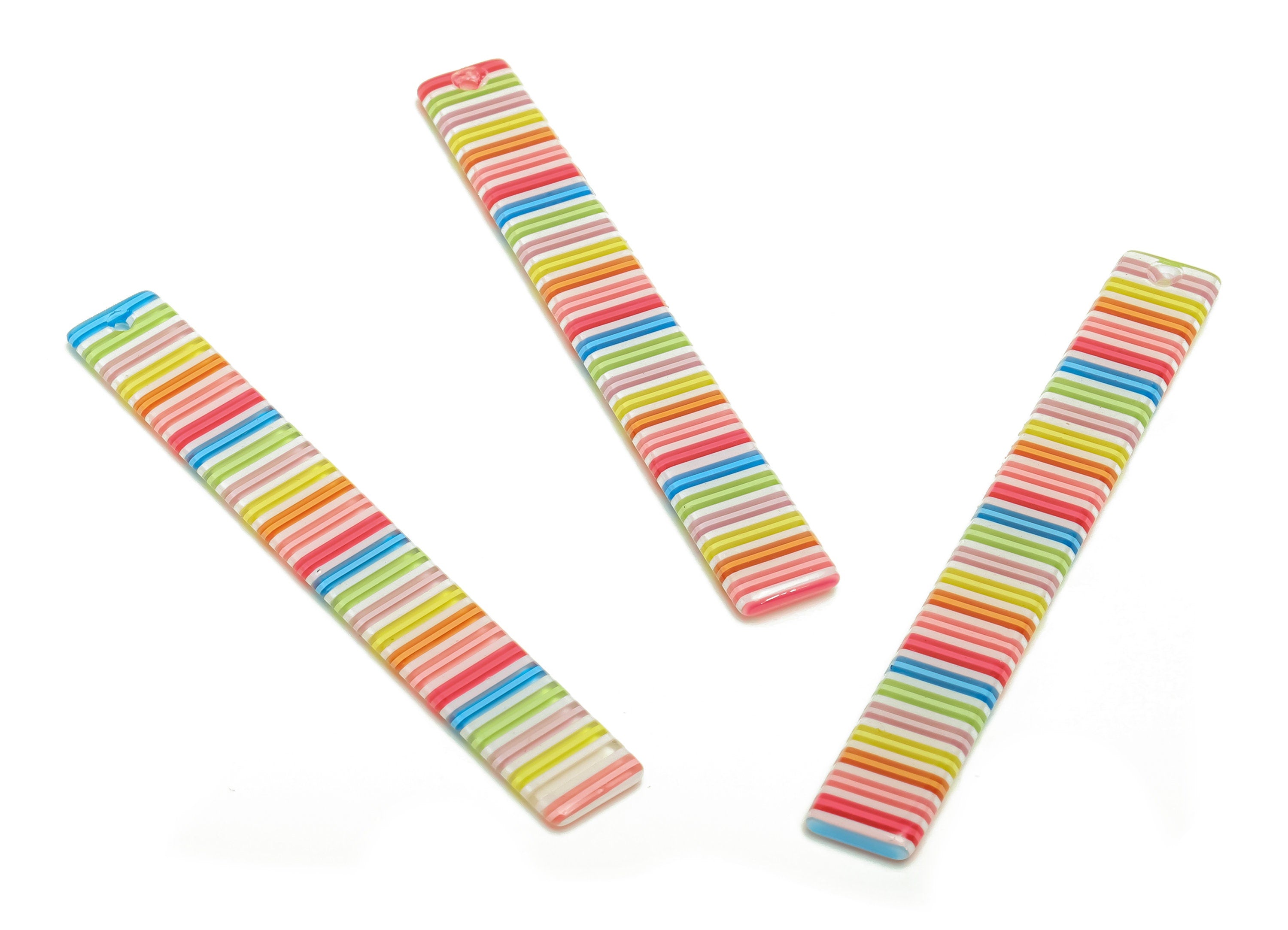 Acetic Acid Stick Charms - Bar Earrings and Pendant - Rainbow Charm - Jewelry Supplies - Color Code: A578 - 59x7.8x2.56mm - AC2622-A578 - DOMEDBAZAAR