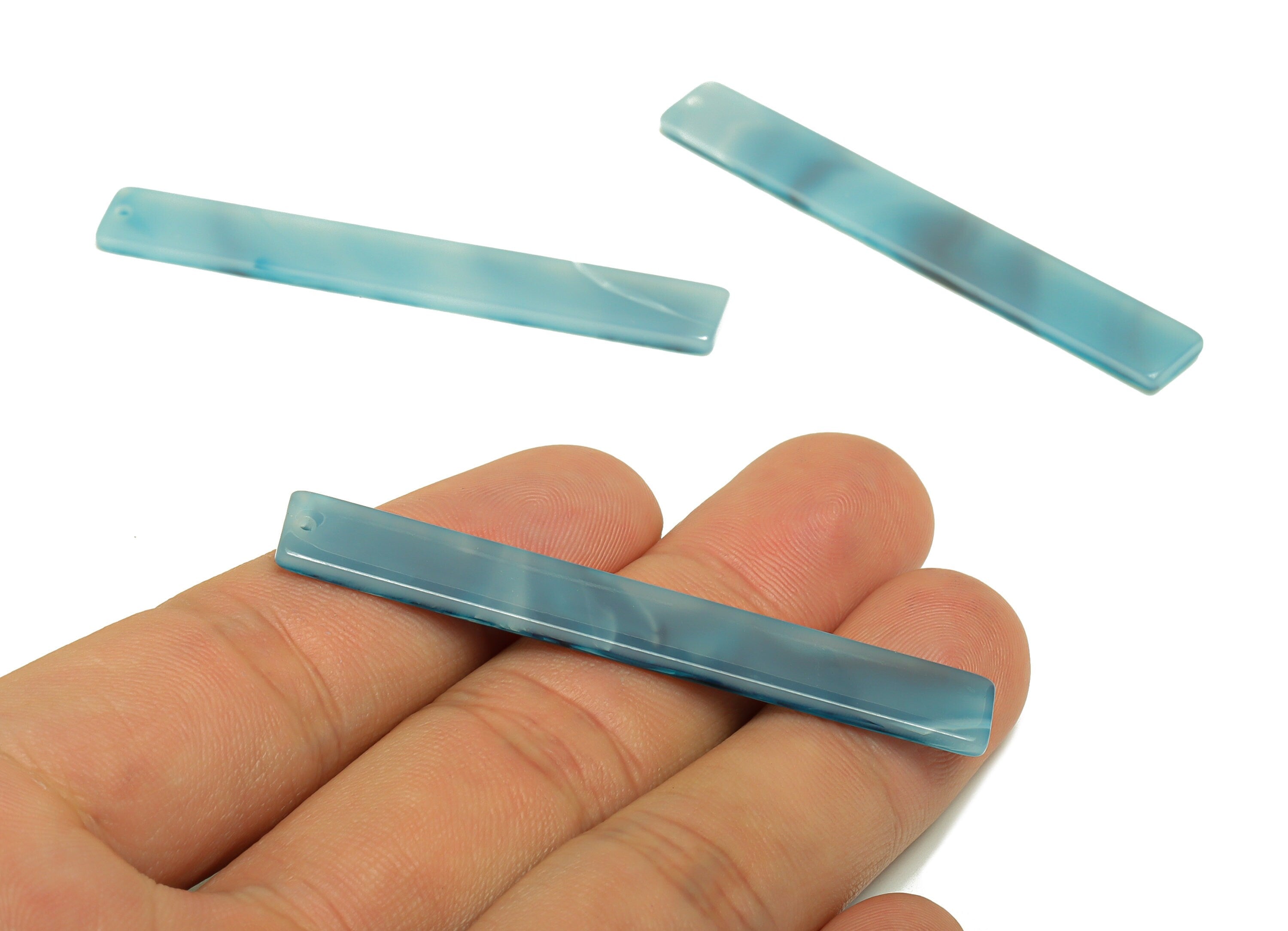 Acrylic Stick Charms - Bar Earrings and Pendant - Blue Charm - Jewelry Supplies - Color Code: A719 - 59x7.8x2.56mm - AC2622-A719 - DOMEDBAZAAR