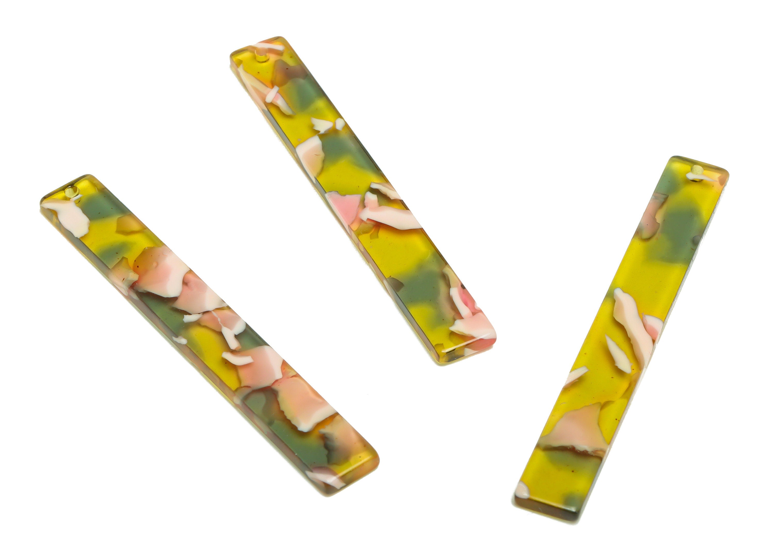 Acetate Stick Charms - Bar Earrings and Pendant - Rainbow Earring Charm - Jewelry Supplies - Color Code: A992 - 59x7.8x2.56mm - AC2622-A992 - DOMEDBAZAAR