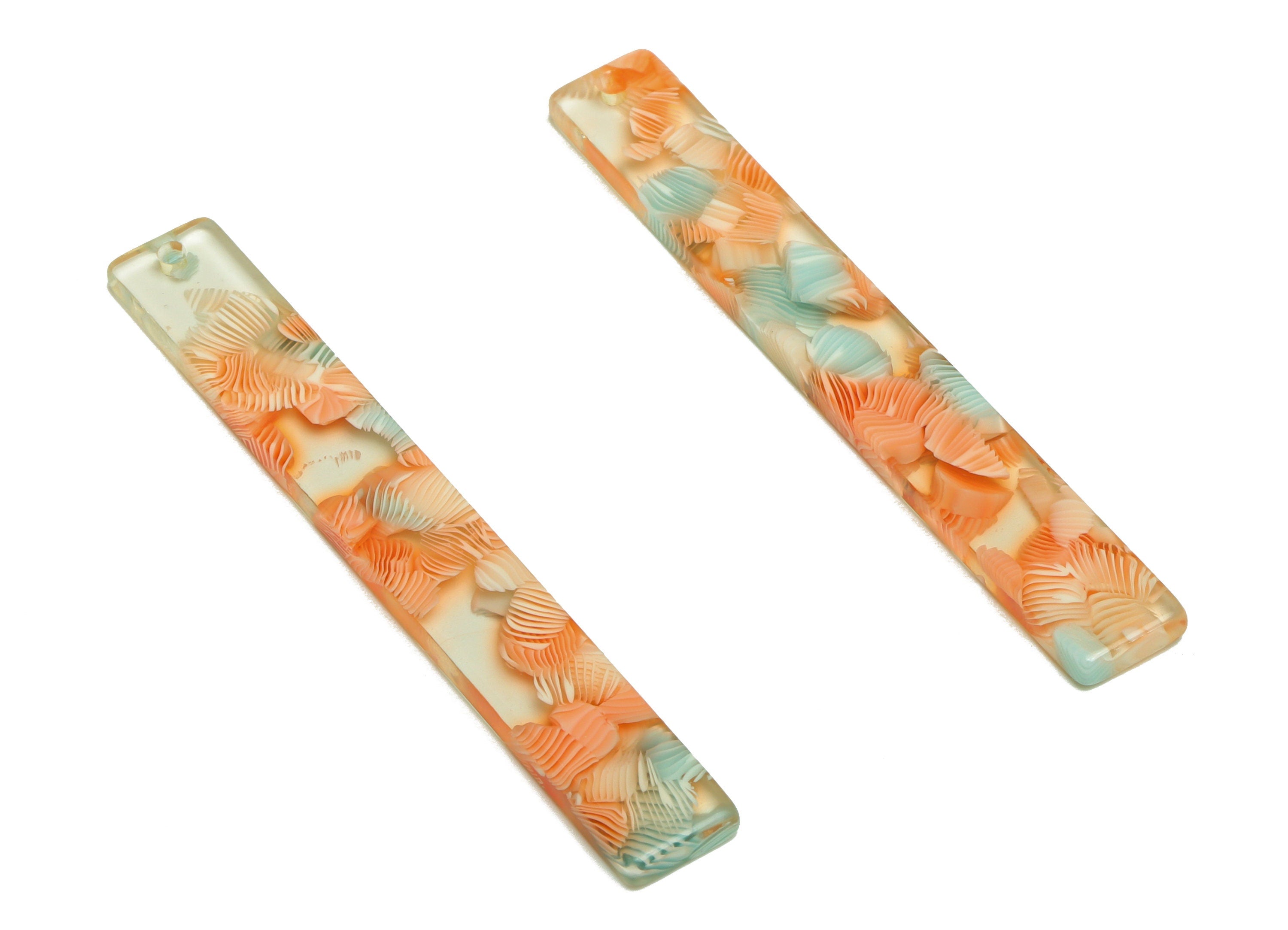 Acetate Stick Charms - Bar Earrings and Pendant - Rainbow Earring Charm - Jewelry Supplies - Color Code: A976 - 59x7.8x2.56mm - AC2622-A976 - DOMEDBAZAAR