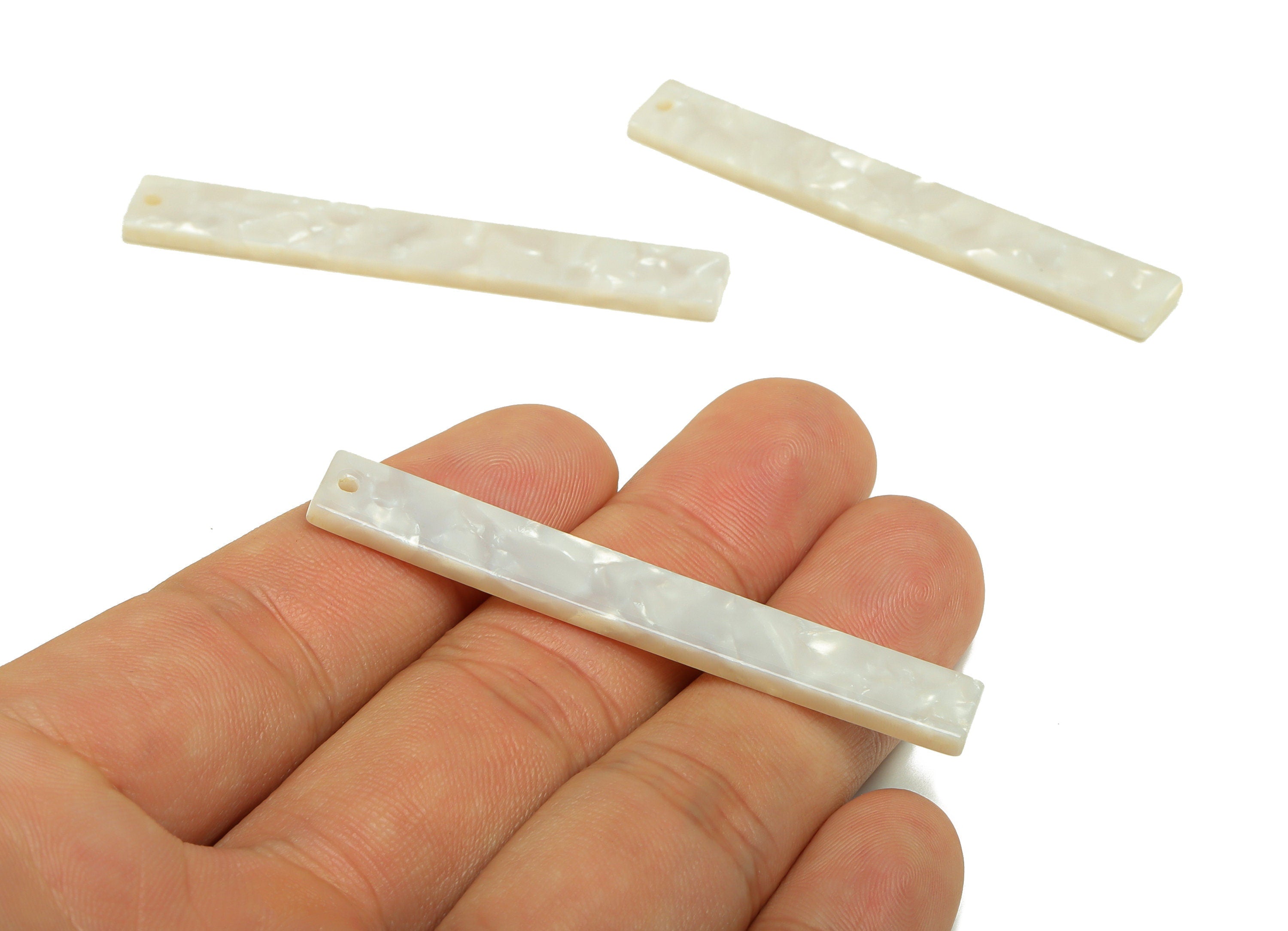 Acetate Stick Charms - Bar Earrings and Pendant - Ivory Earring Charm - Jewelry Supplies - Color Code: A12 - 59x7.8x2.56mm - AC2622-A12 - DOMEDBAZAAR