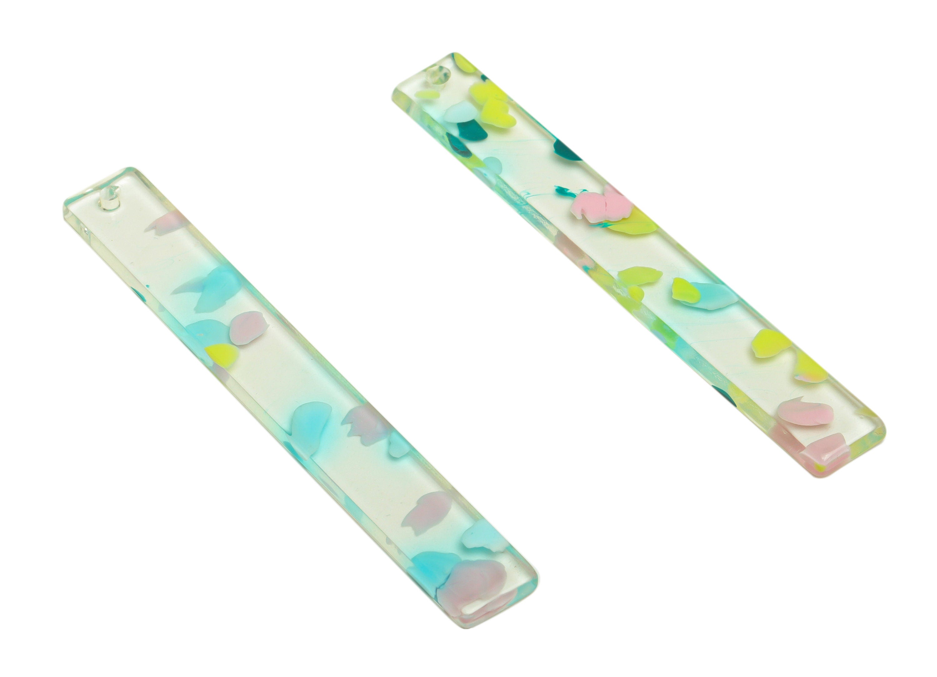 Acrylic Stick Charms - Bar Earrings and Pendant - Transparent Charm - Jewelry Supplies - Color Code: A222 - 59x7.8x2.56mm - AC2622-A222 - DOMEDBAZAAR
