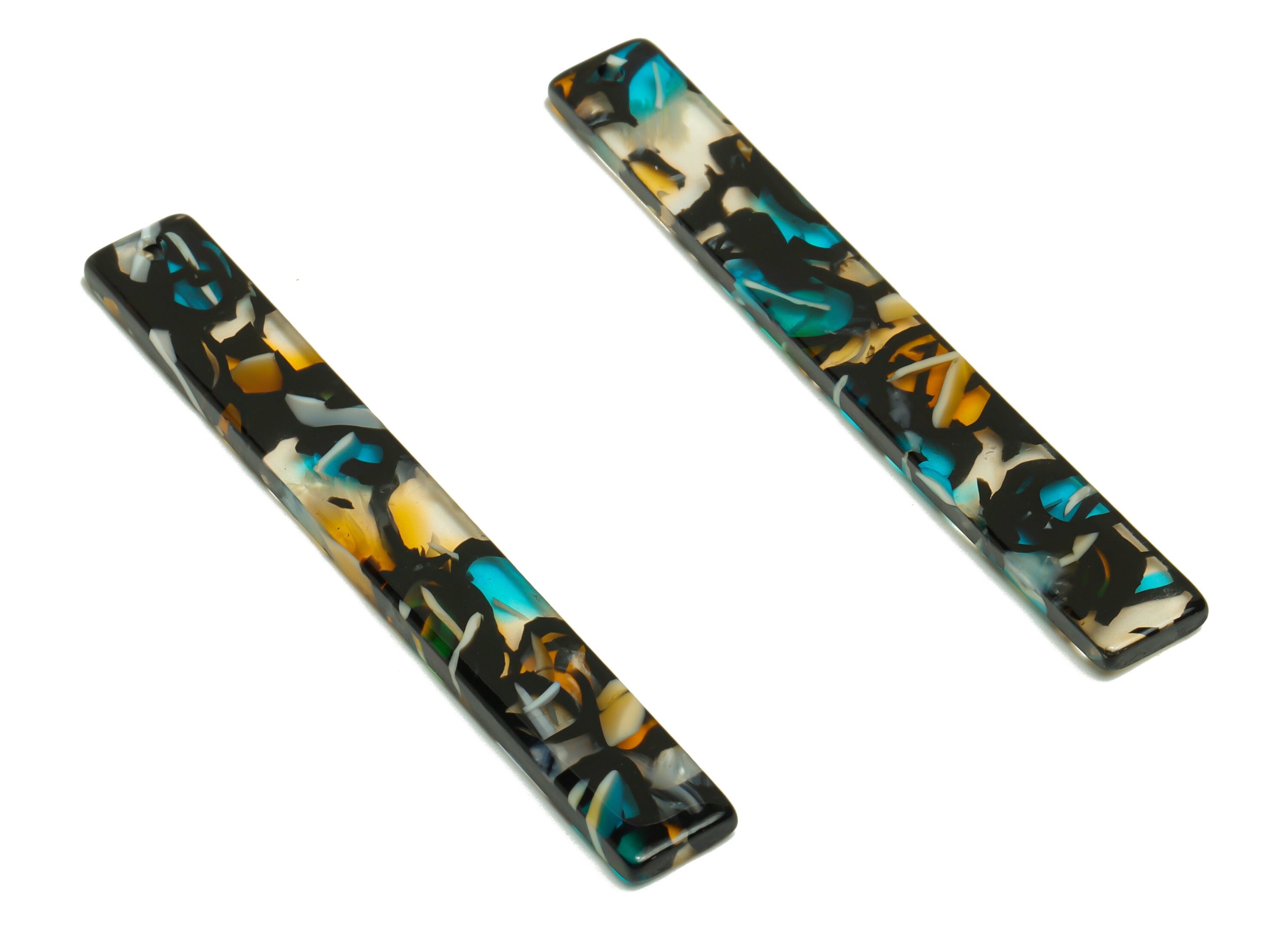 Acetate Stick Charms - Bar Earrings and Pendant - Rainbow Earring Charm - Jewelry Supplies - Color Code: A1010 - 59x7.8x2.6mm - AC2622-A1010 - DOMEDBAZAAR