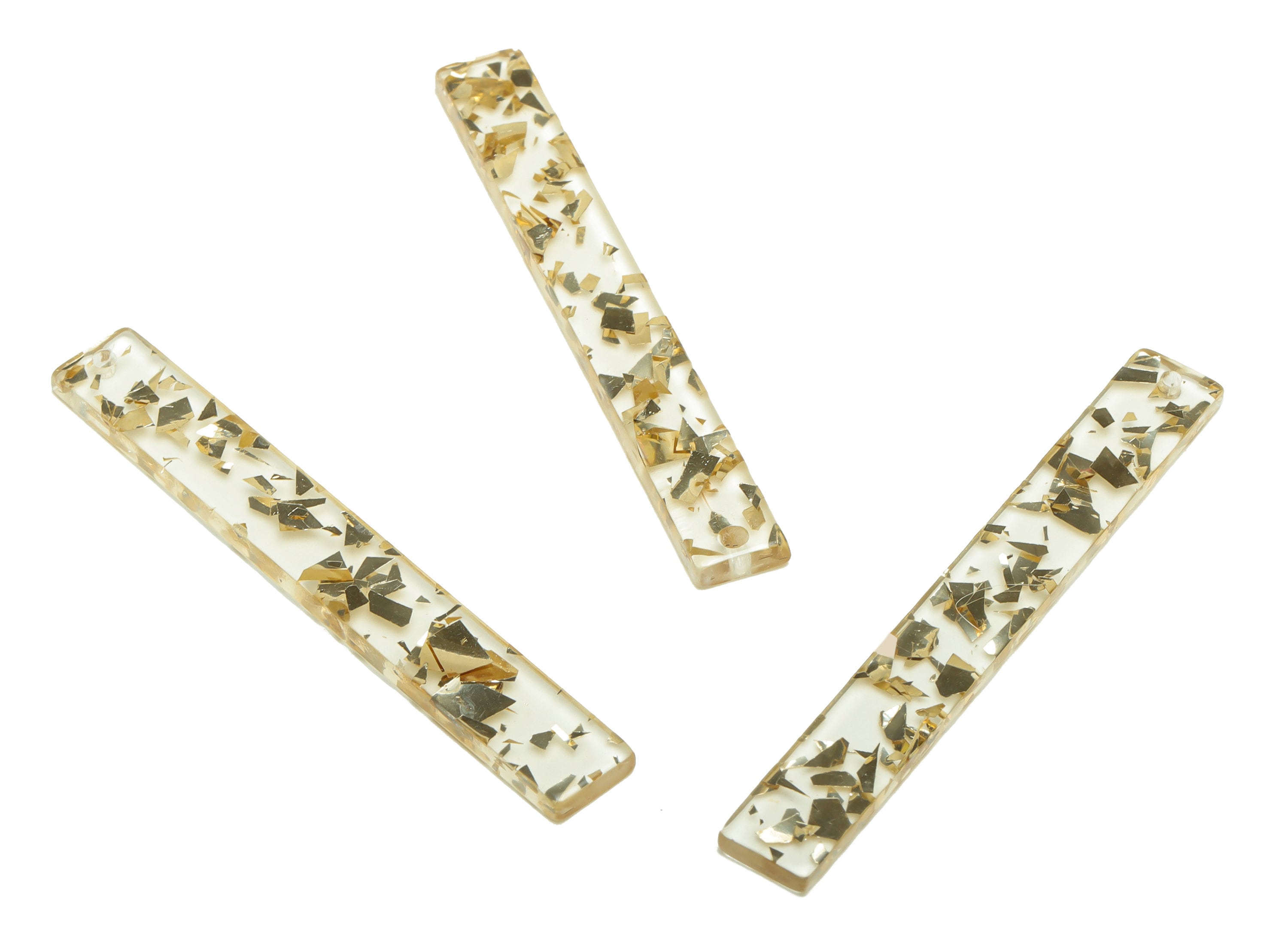Acrylic Stick Charms - Bar Earrings and Pendant - Transparent Confetti Charm - Jewelry Supplies - Color Code: A952 - 59x7.8x2.56mm - AC2622 - DOMEDBAZAAR