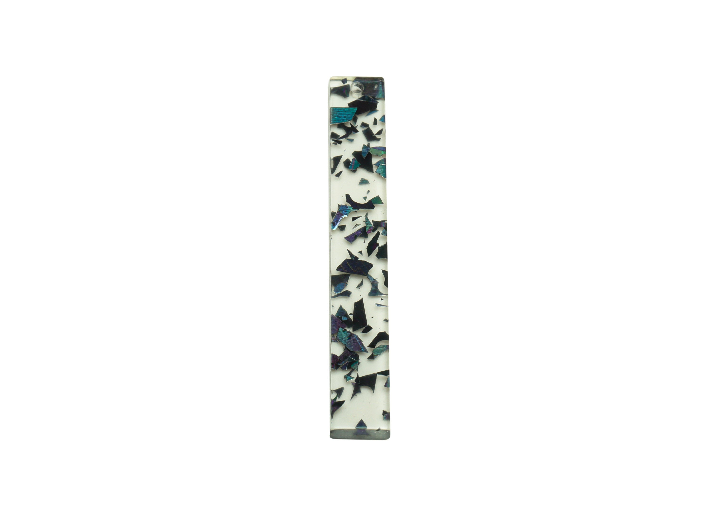 Acrylic Stick Charms - Bar Earrings and Pendant - Transparent Black Confetti - Jewelry Supplies - Color Code: A1000 - 59x7.8x2mm - AC2622 - DOMEDBAZAAR