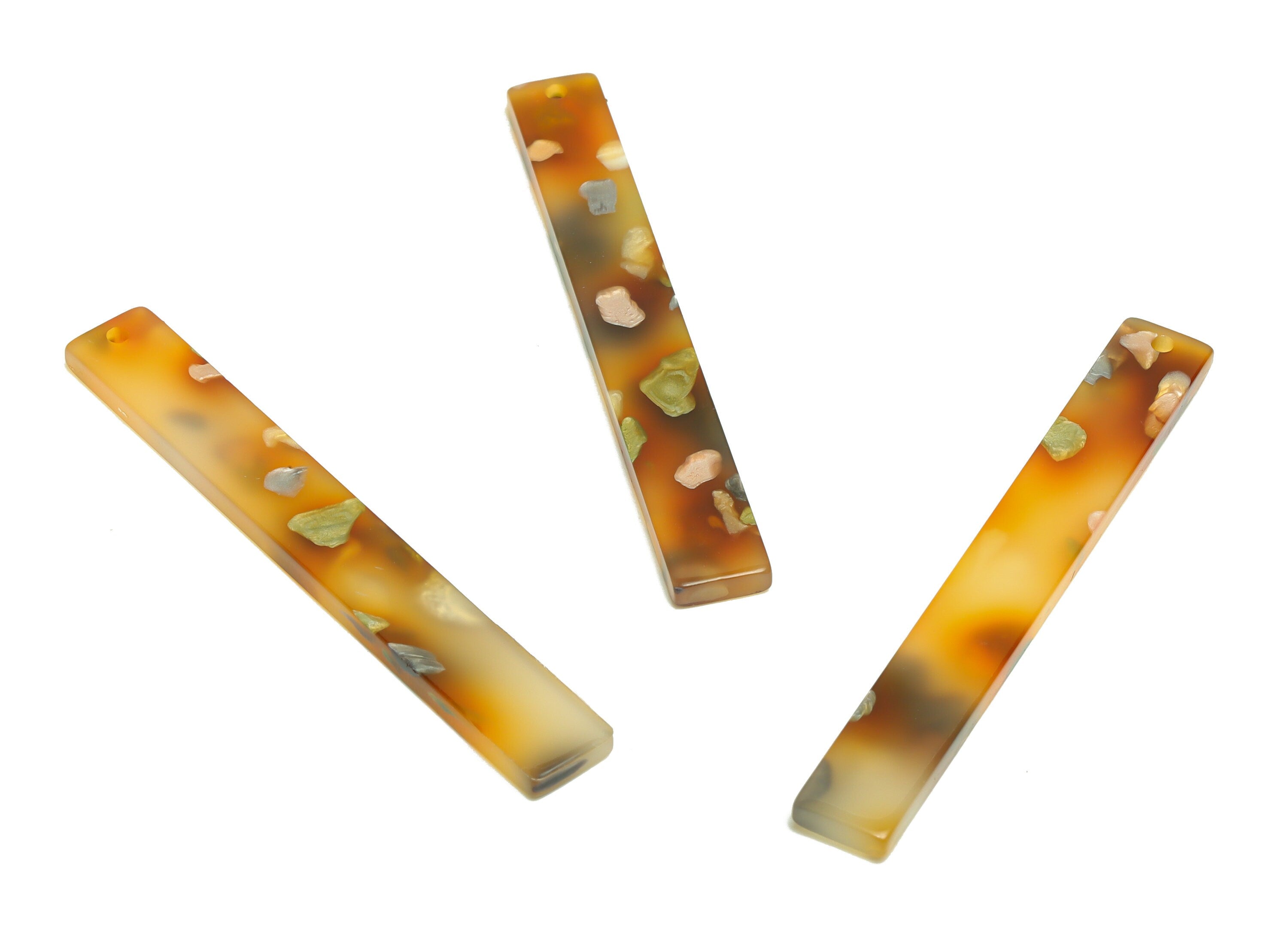 Acrylic Stick Charms - Bar Earrings and Pendant - Rainbow Earring Charm - Jewelry Supplies - Color Code: A607 - 59x7.8x2.5mm - AC2622-A607 - DOMEDBAZAAR