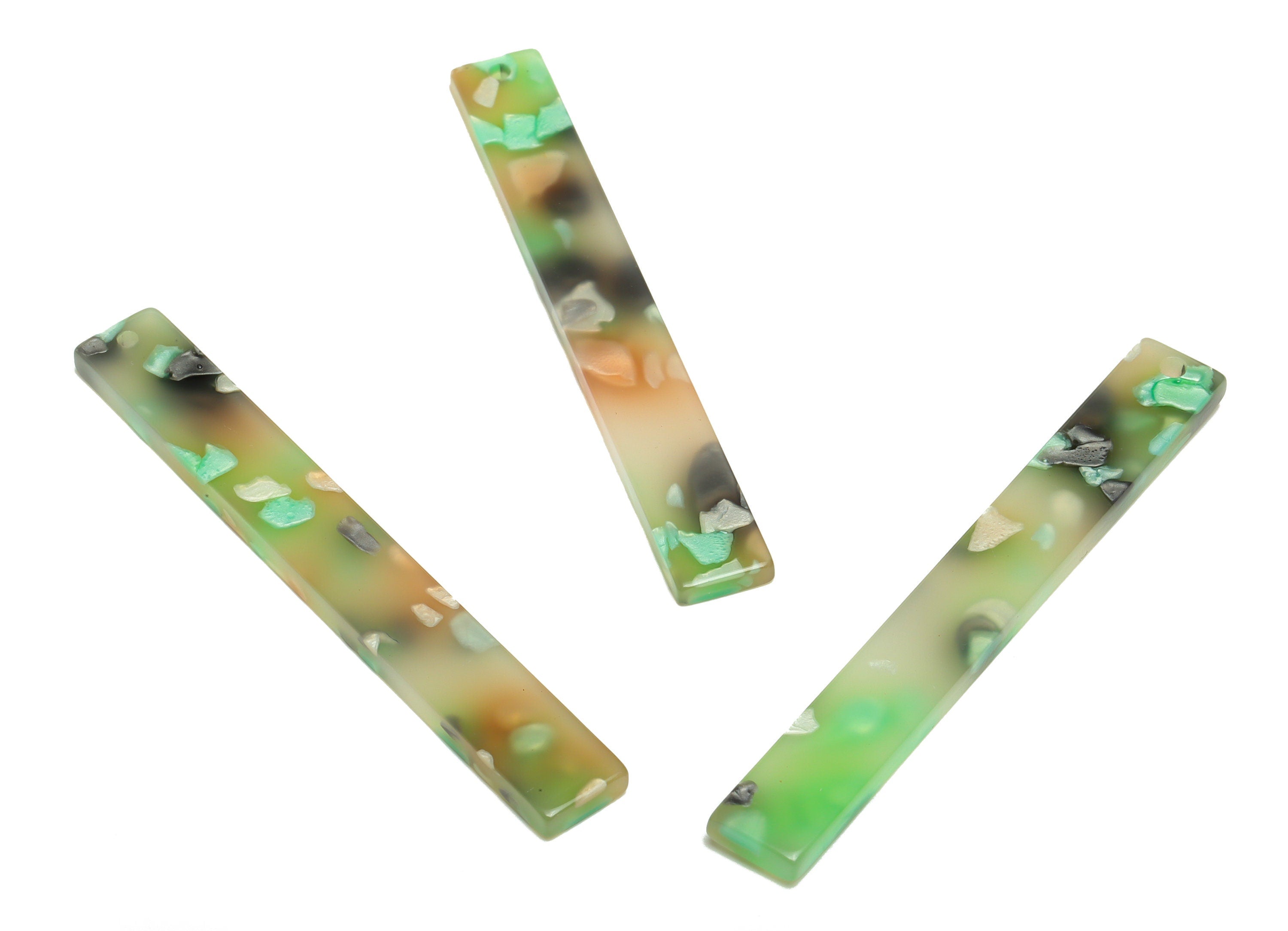 Acrylic Stick Charms - Bar Earrings and Pendant - Rainbow Earring Charm - Jewelry Supplies - Color Code: A761 - 59x7.8x2.5mm - AC2622-A761 - DOMEDBAZAAR