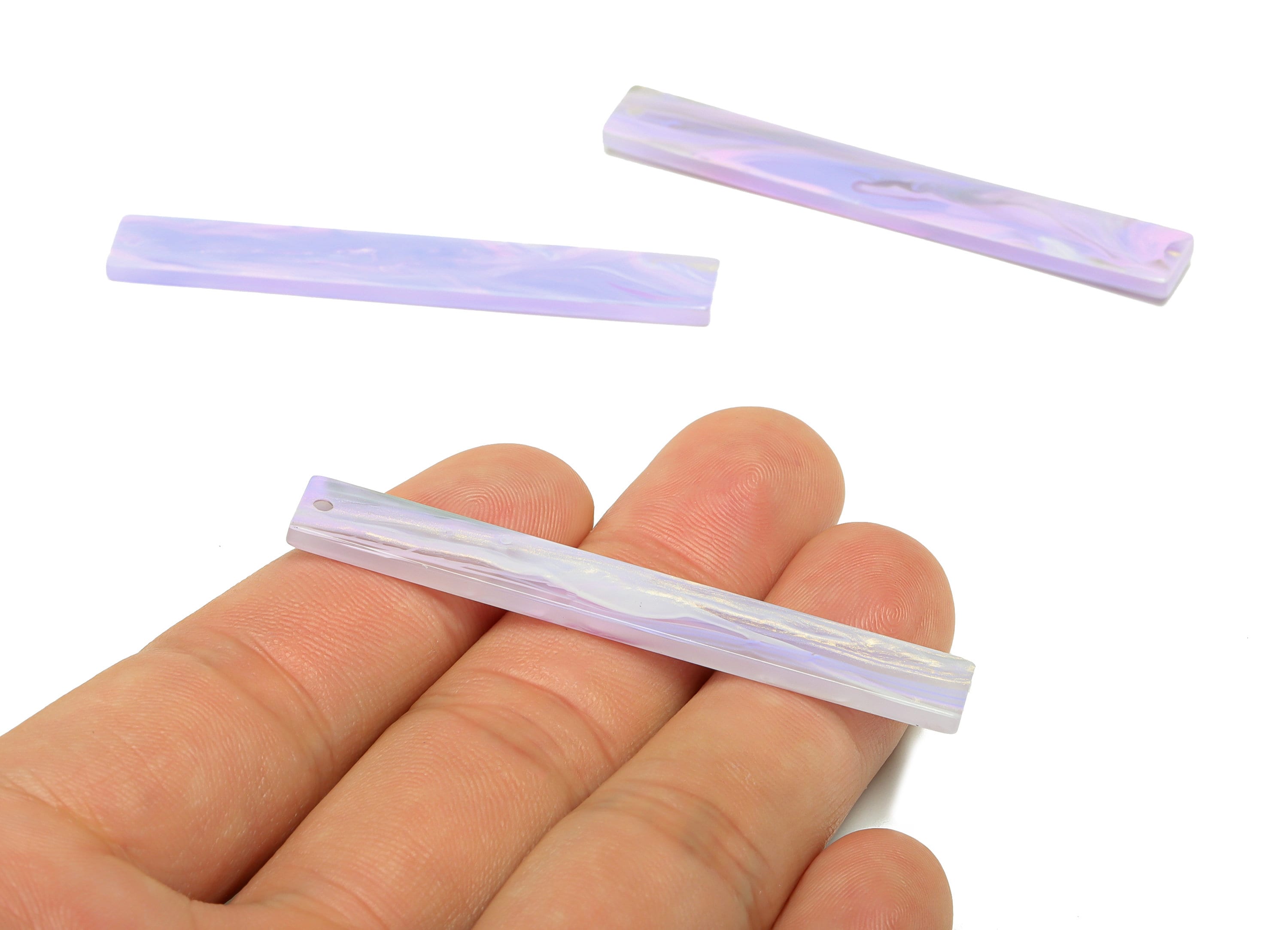 Acrylic Stick Charms - Bar Earrings and Pendant - Light Purple Earring Charm - Jewelry Supplies - Color Code: A996 - 59x7x2mm - AC2622-A996 - DOMEDBAZAAR