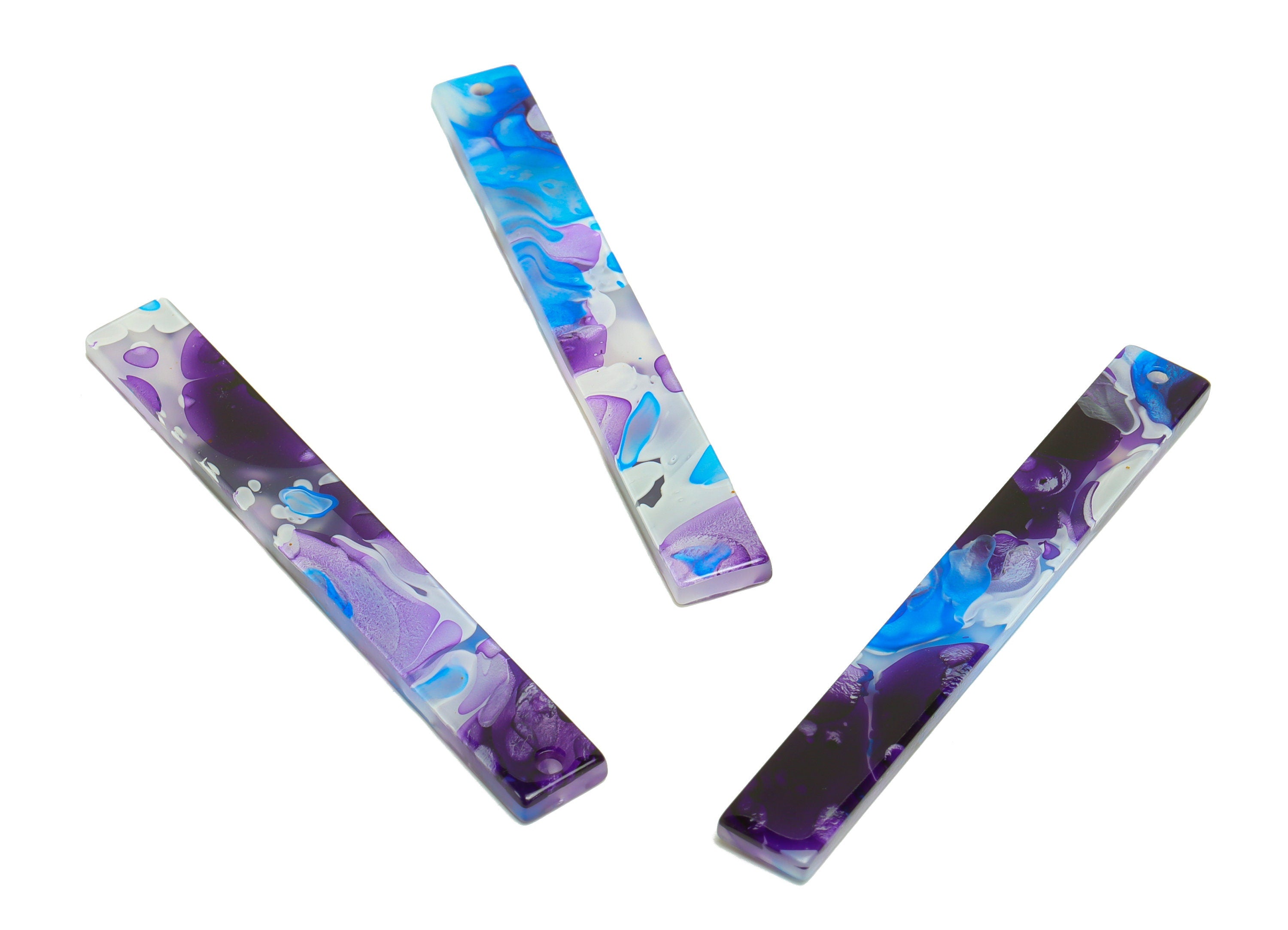Acrylic Stick Charms - Bar Earrings and Pendant - Rainbow Earring Charm - Jewelry Supplies - Color Code: A943 - 59x7.8x2.5mm - AC2622-A943 - DOMEDBAZAAR