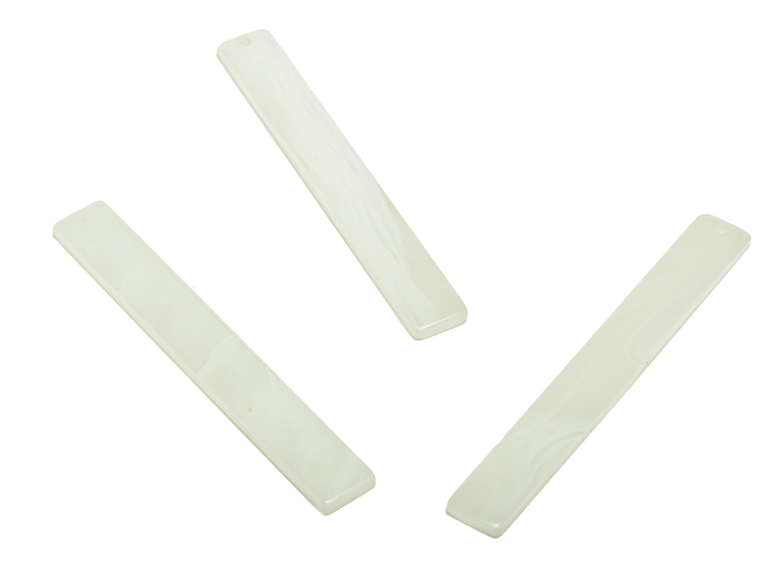 Acrylic Stick Charms - Bar Earrings and Pendant - White Earring Charm - Jewelry Supplies - Color Code: A520 - 59x7.8x2.5mm - AC2622-A520 - DOMEDBAZAAR