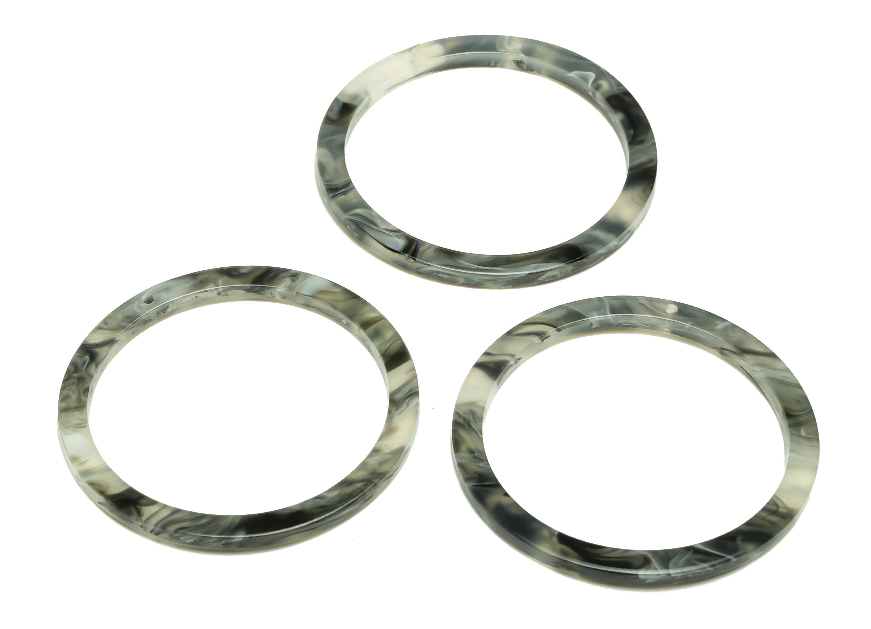 Acrylic Hoop Earrings Charms - Circle Pendant - Smoke Earring Findings - Jewelry Supplies - Color Code:A965 - 44x44.3x2mm -AC2620-A965 - DOMEDBAZAAR
