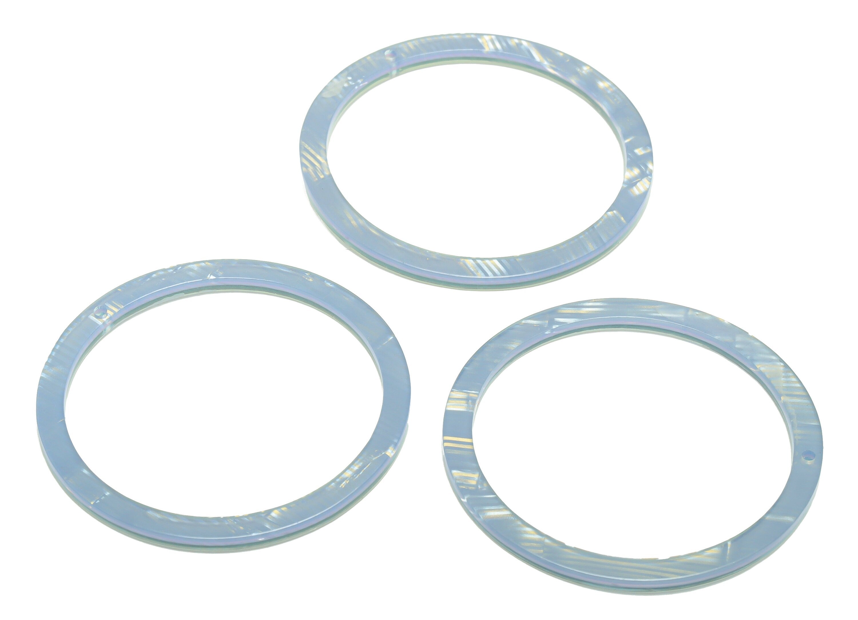 Acrylic Hoop Earrings Charms - Circle Pendant - Blue Earring Findings - Jewelry Supplies - Color Code:A984 - 44x44.3x2mm -AC2620-A984 - DOMEDBAZAAR