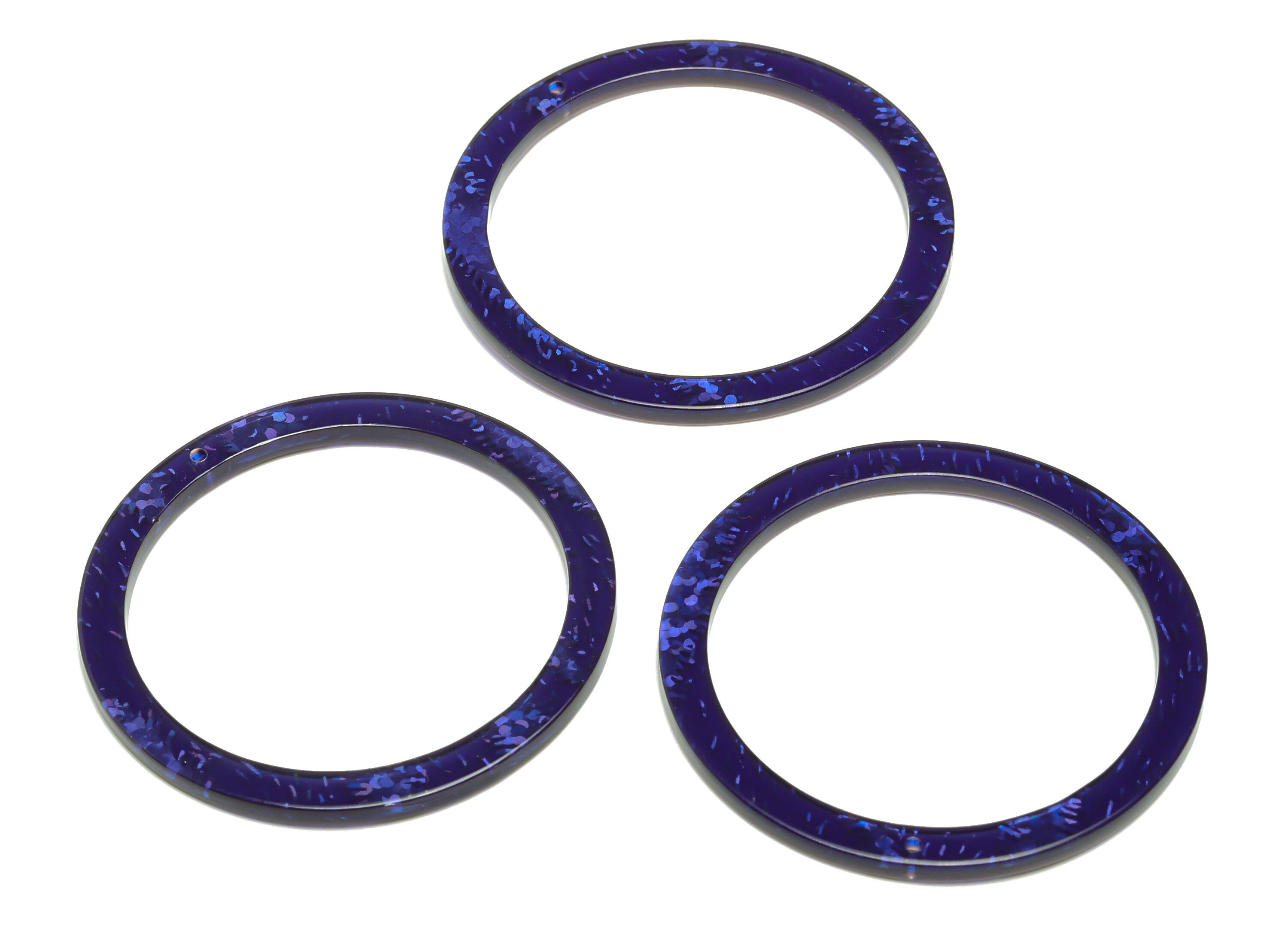 PVC Hoop Earrings Charms - Circle Pendant - Purple sequins Earring Findings - Jewelry Supplies - Color Code:A958 - 44x44x2mm-AC2620-A958 - DOMEDBAZAAR
