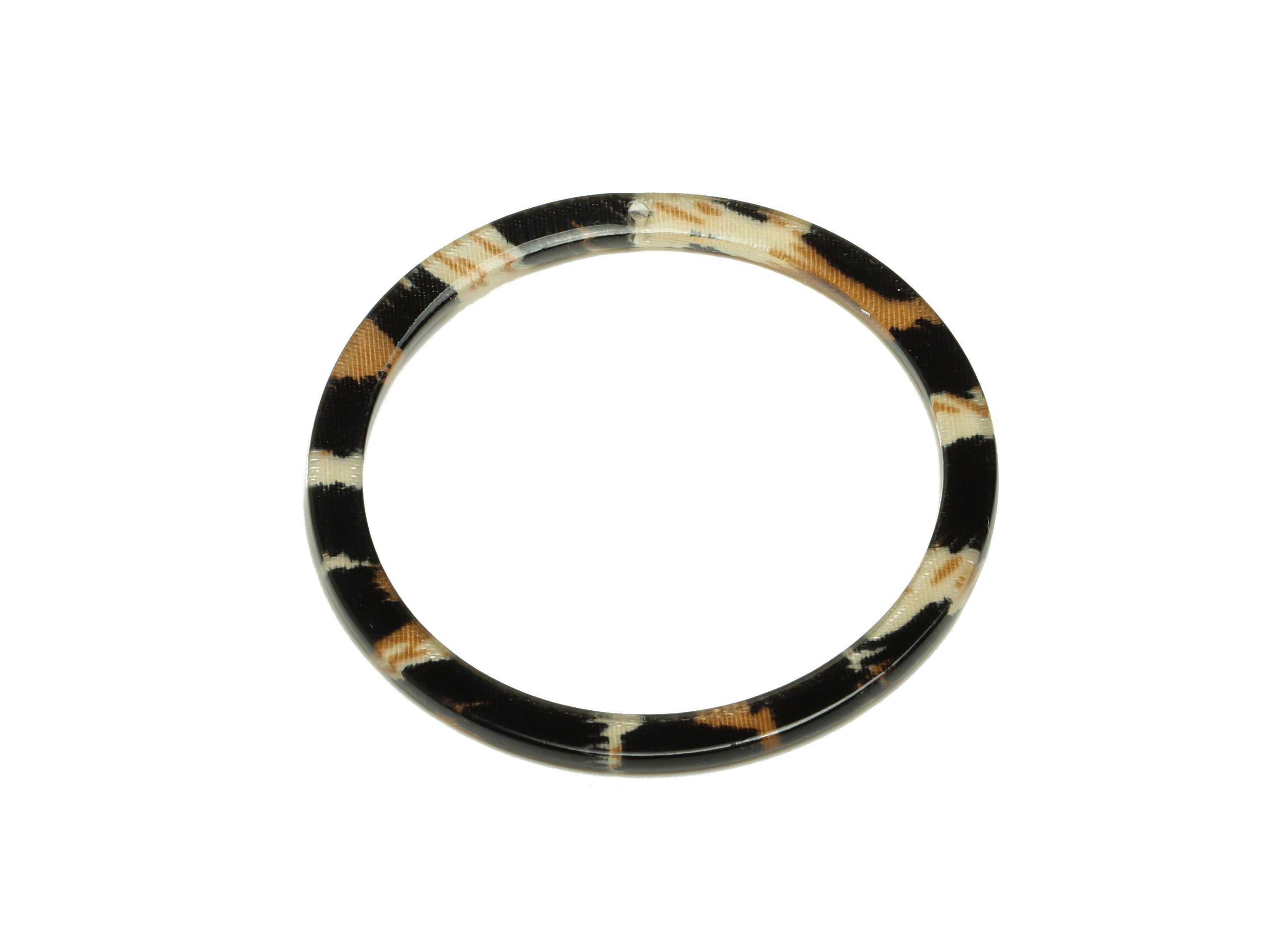 Acrylic Hoop Earrings Charms - Circle Pendant - Leopard Print Earring Findings - Jewelry Supplies - Color Code:A266 - 44x44.3x2mm -AC2620 - DOMEDBAZAAR