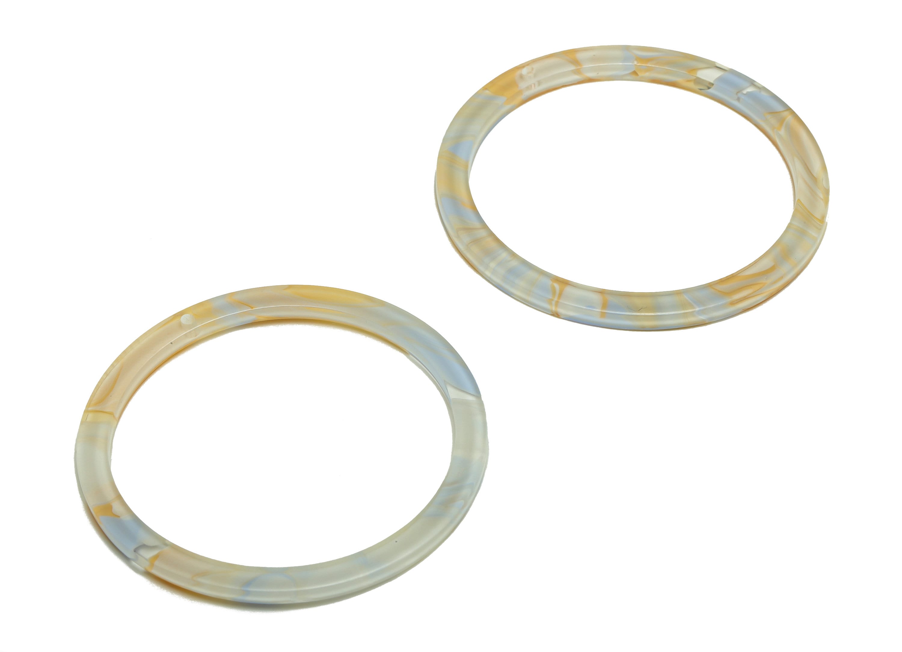Acrylic Hoop Earrings Charms - Circle Pendant - Rainbow Earring Findings - Jewelry Supplies - Color Code:A982 - 44x44.3x2mm -AC2620-A982 - DOMEDBAZAAR