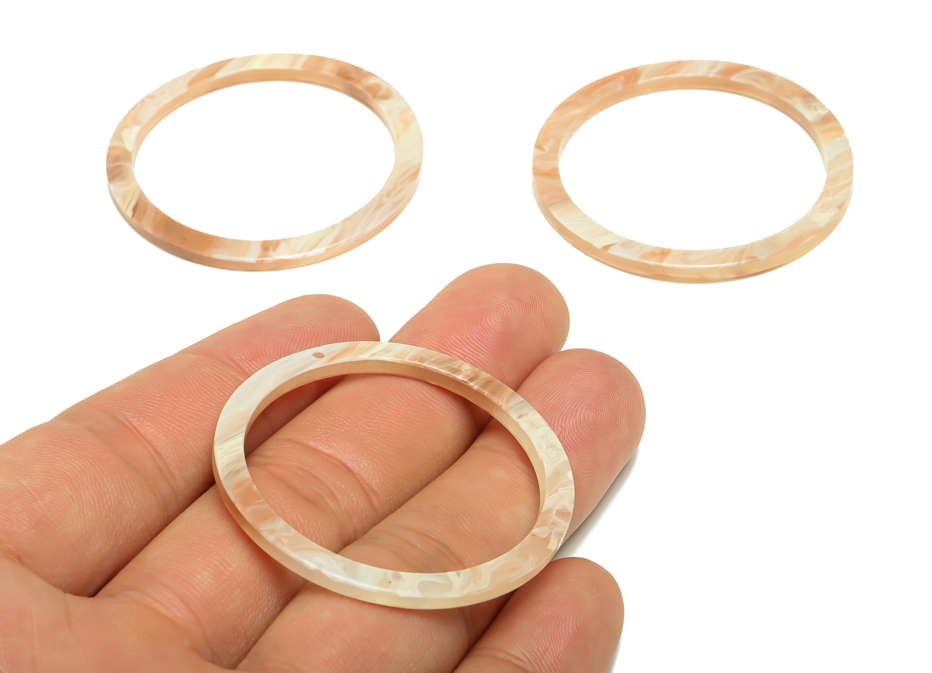 Acrylic Hoop Earrings Charms - Circle Pendant - Rainbow Earring Findings - Jewelry Supplies - Color Code:A961 - 44x44.3x2mm -AC2620-A961 - DOMEDBAZAAR