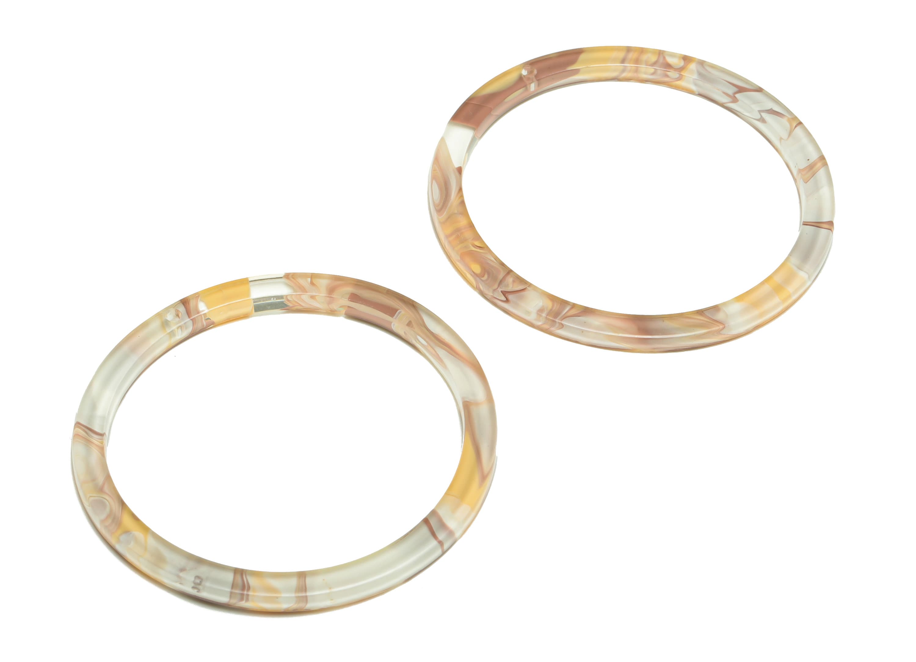 Acrylic Hoop Earrings Charms - Circle Pendant - Rainbow Earring Findings - Jewelry Supplies - Color Code:A983 - 44x44.3x2mm -AC2620-A983 - DOMEDBAZAAR