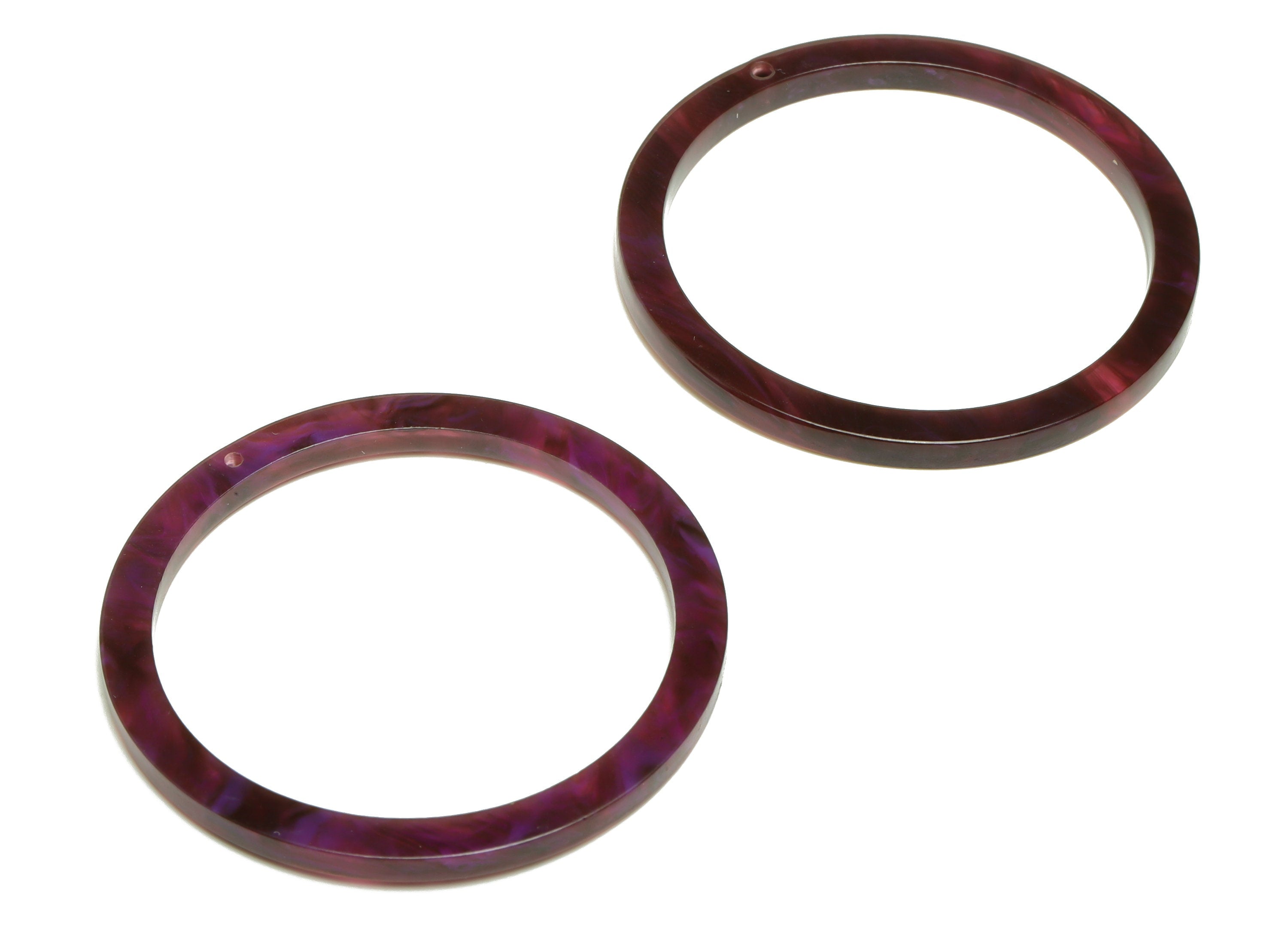 Acrylic Hoop Earrings Charms - Circle Pendant - Purple Earring Findings - Jewelry Supplies - Color Code:A973 - 44x44.3x2mm -AC2620-A973 - DOMEDBAZAAR