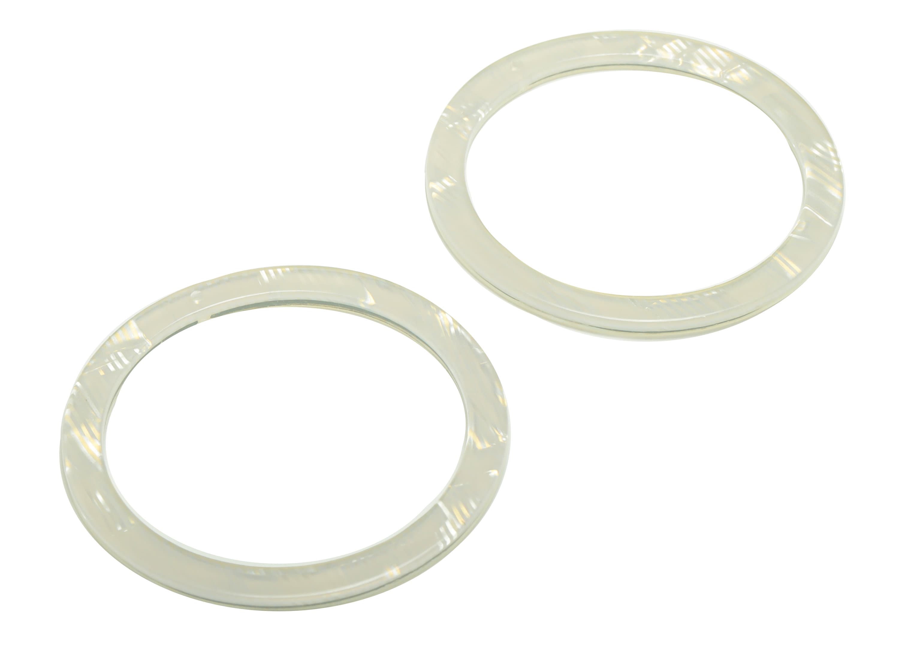 PVC Hoop Earrings Charms - Circle Pendant - White Earring Findings - Jewelry Supplies - Color Code:A514 - 44x44x2mm-AC2620-A514 - DOMEDBAZAAR