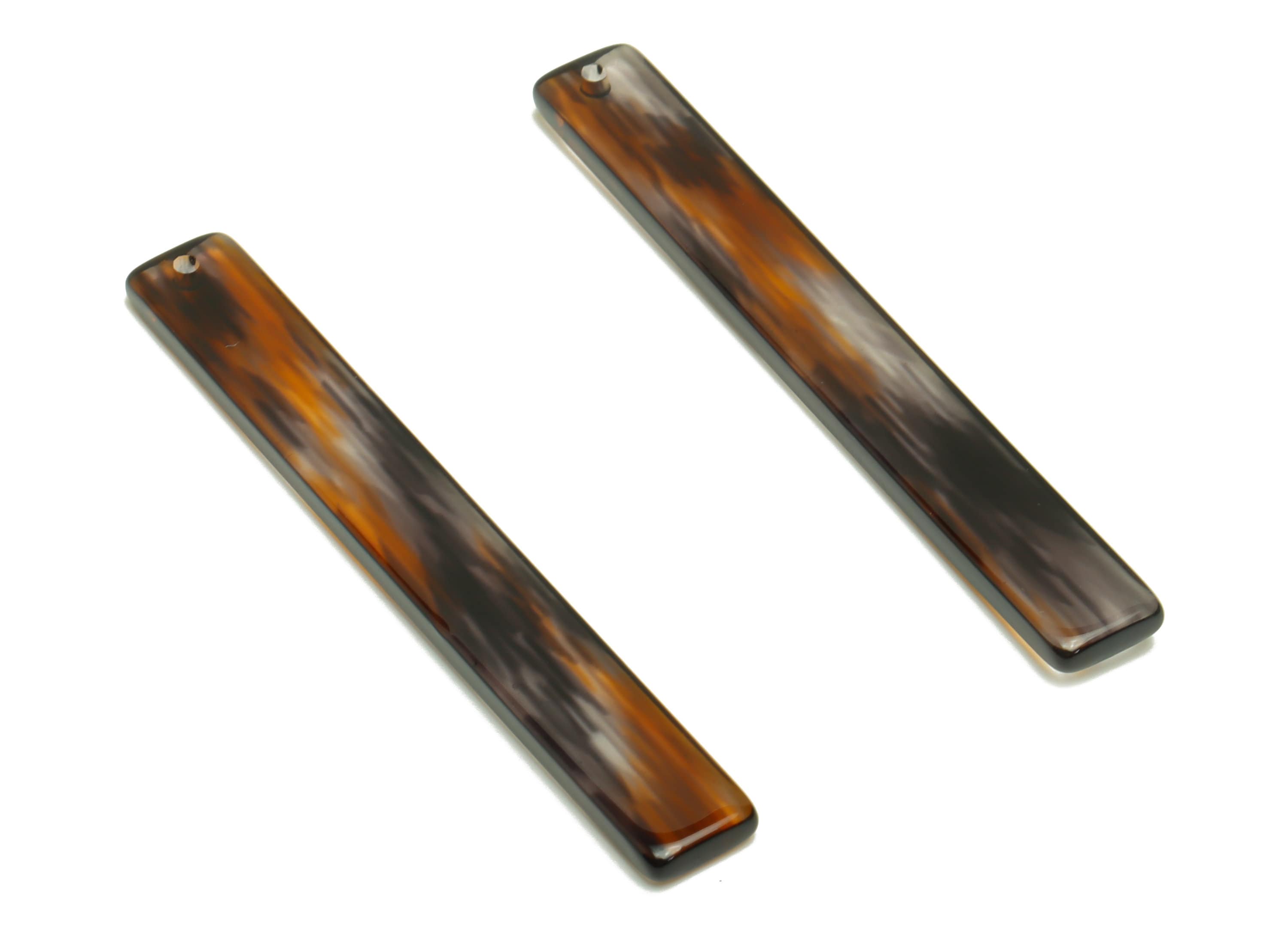 Acetate Stick Charms - Bar Earrings and Pendant - Bronw Earring Charm - Jewelry Supplies - Color Code: A12 - 59x7.8x2.56mm - AC2622-A995 - DOMEDBAZAAR