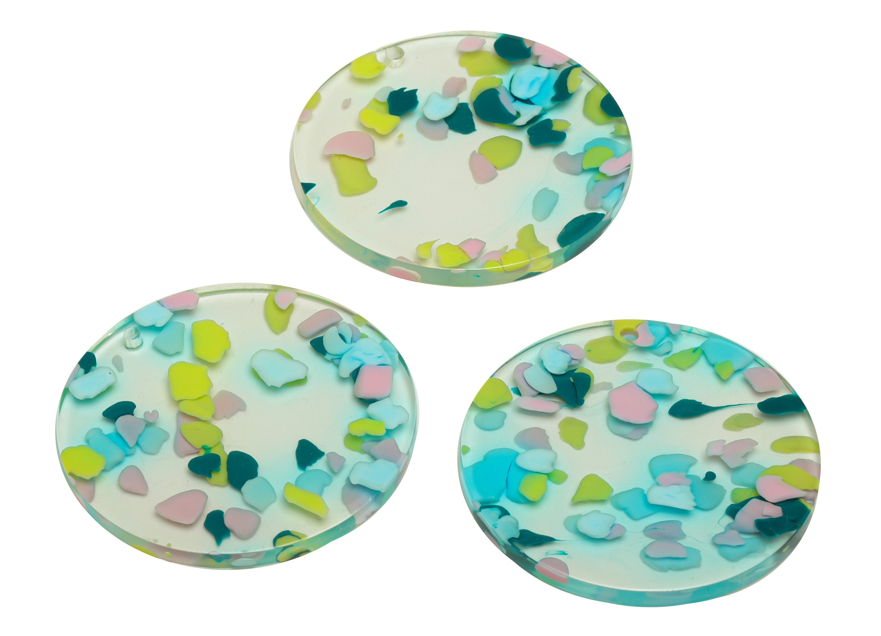 Acetate Round Charms - Circle Earrings and Pendant - Transparent Earring Findings - Jewelry Supplies - Color Code:A222 - 35x3mm -AC2621-A222 - DOMEDBAZAAR