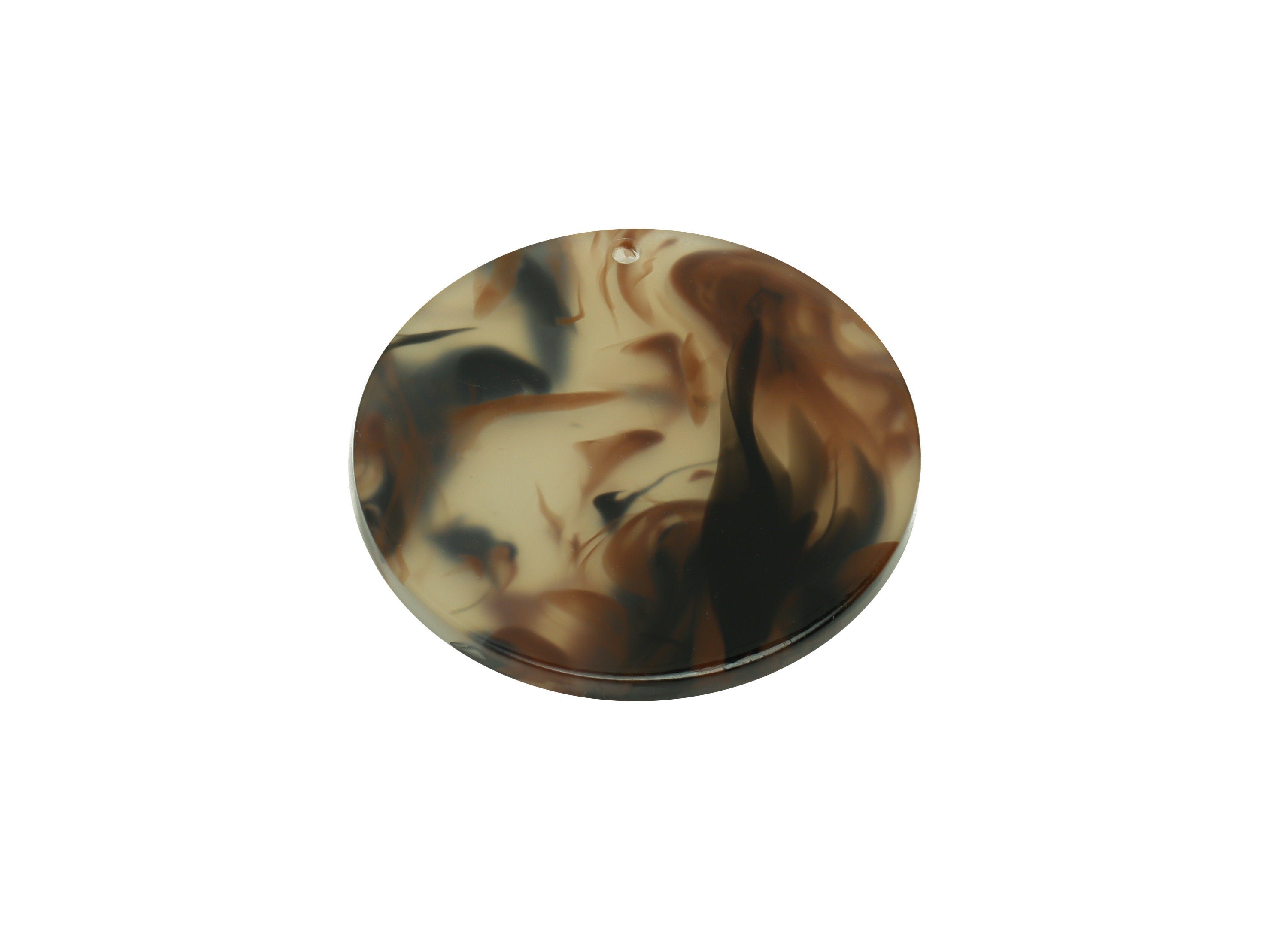 Acrylic Round Charms - Circle Earrings and Pendant - Geometry Earring Findings - Jewelry Supplies - Color Code:A975- 35x35x3mm -AC2621-A975 - DOMEDBAZAAR