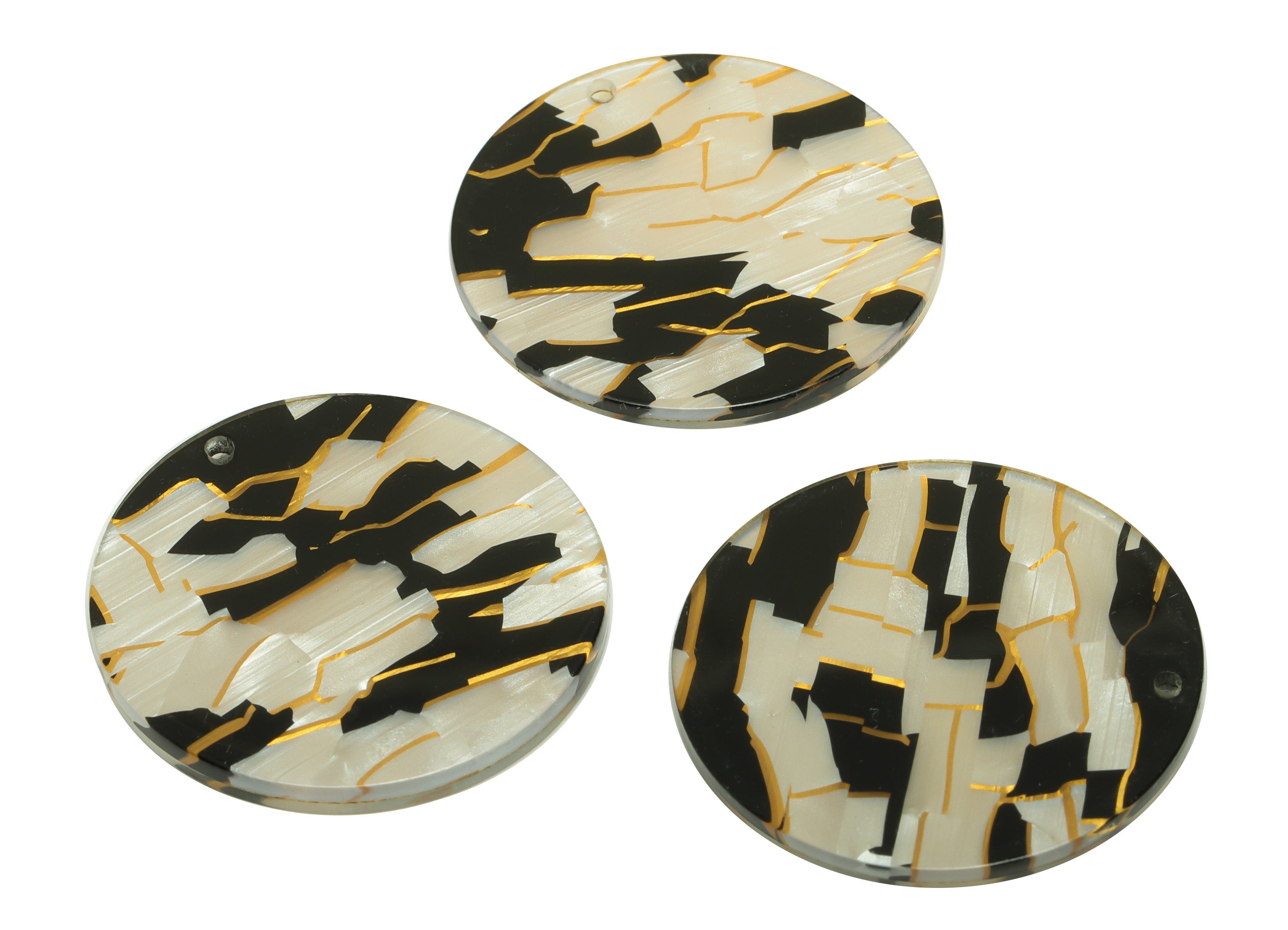Acrylic Round Charms - Circle Earrings and Pendant - Zebra Print Earring Findings - Jewelry Supplies - Color Code:A403- 35x35x3mm -AC2621 - DOMEDBAZAAR