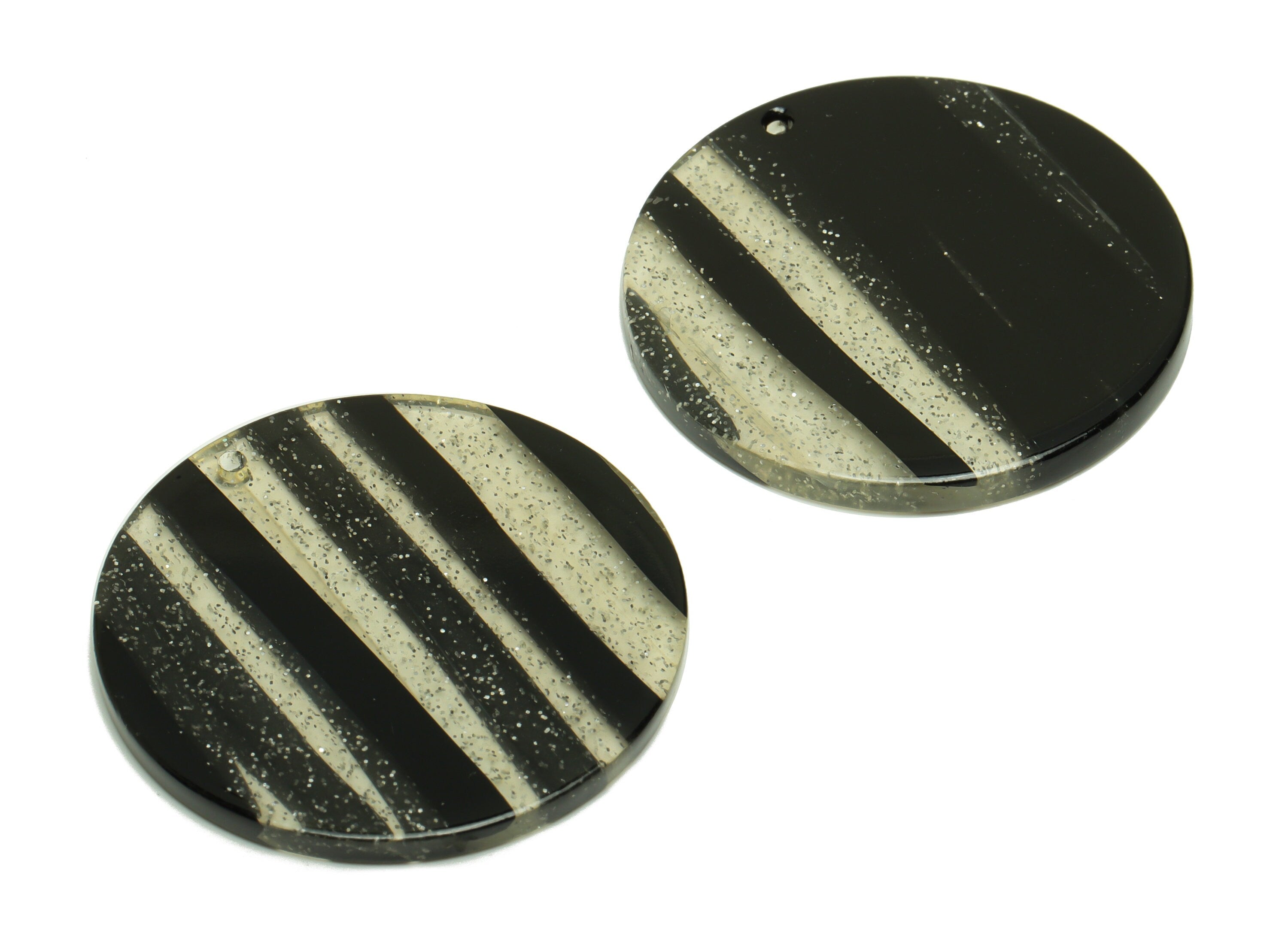 Acetate Round Charms - Circle Earrings and Pendant - Sequins Earring Findings - Jewelry Supplies - Color Code:A970 - 35x35x3mm -AC2621-A970 - DOMEDBAZAAR