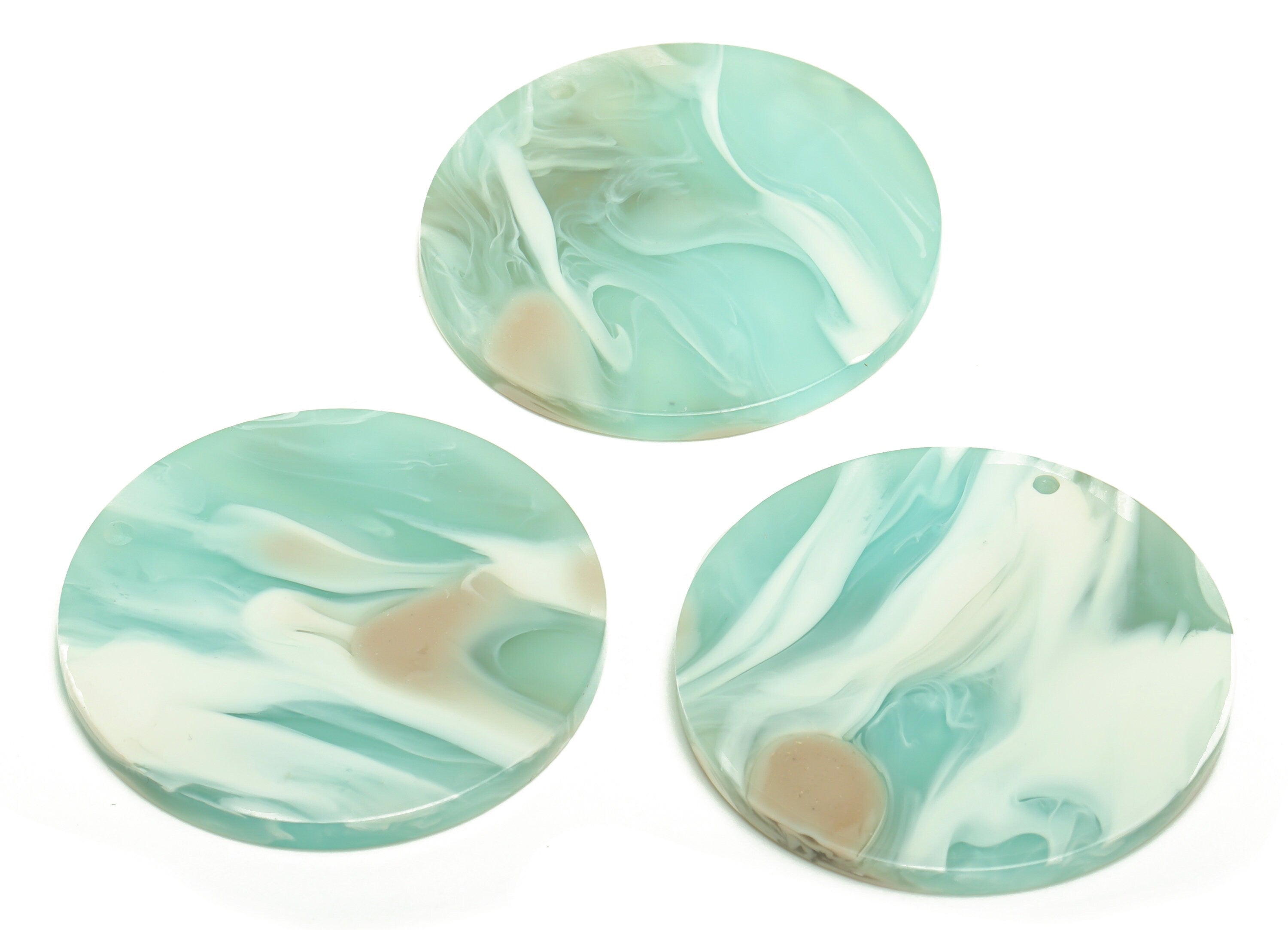 Acrylic Round Charms - Circle Earrings and Pendant - Geometry Earring Findings - Jewelry Supplies - Color Code:A969- 35x35x3mm -AC2621-A969 - DOMEDBAZAAR