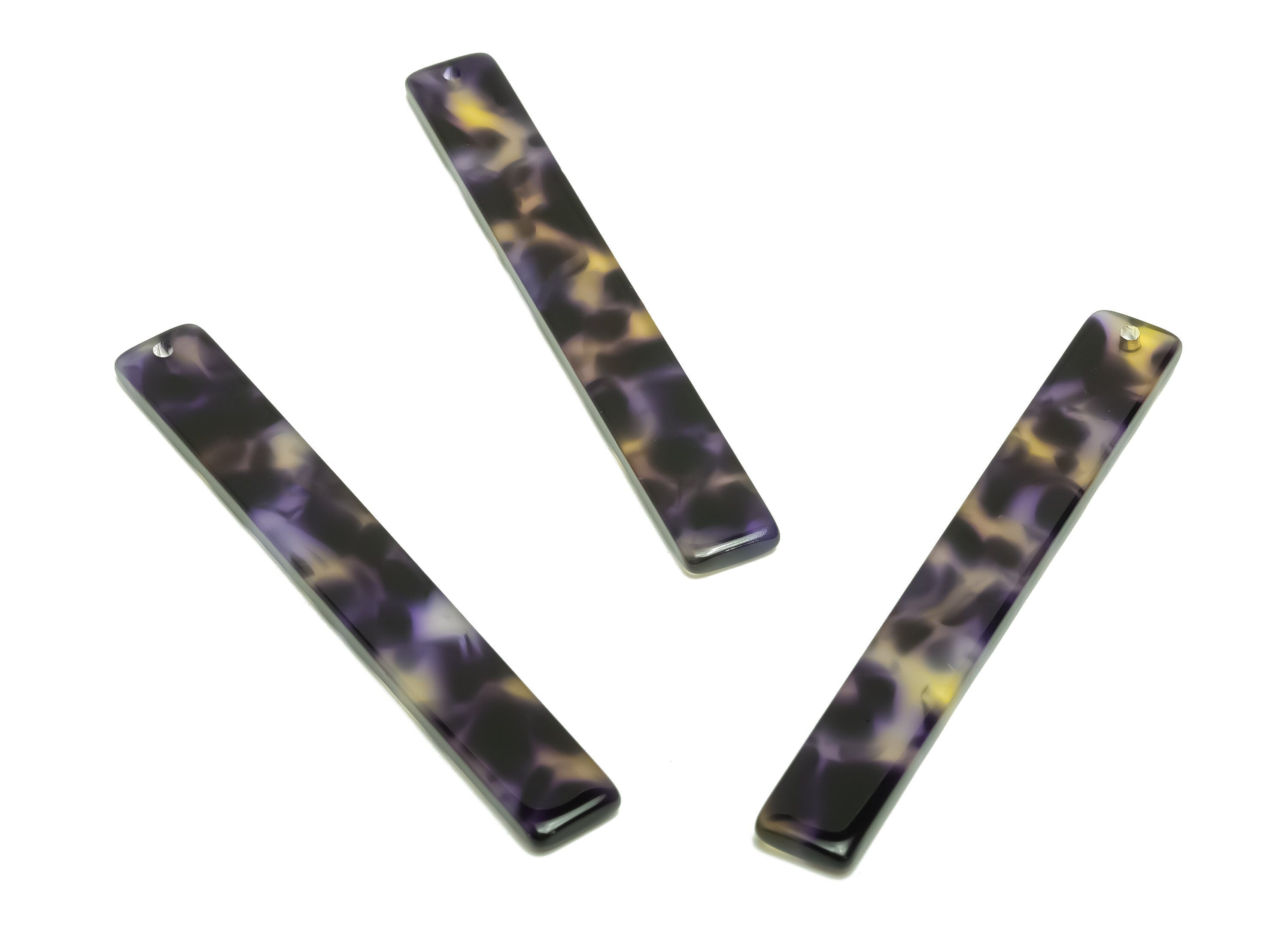 Acetate Stick Charms - Bar Earrings and Pendant - Aurora Purple Charm - Jewelry Supplies - Color Code: A998 - 59x7.8x2.56mm - AC2622-A998 - DOMEDBAZAAR