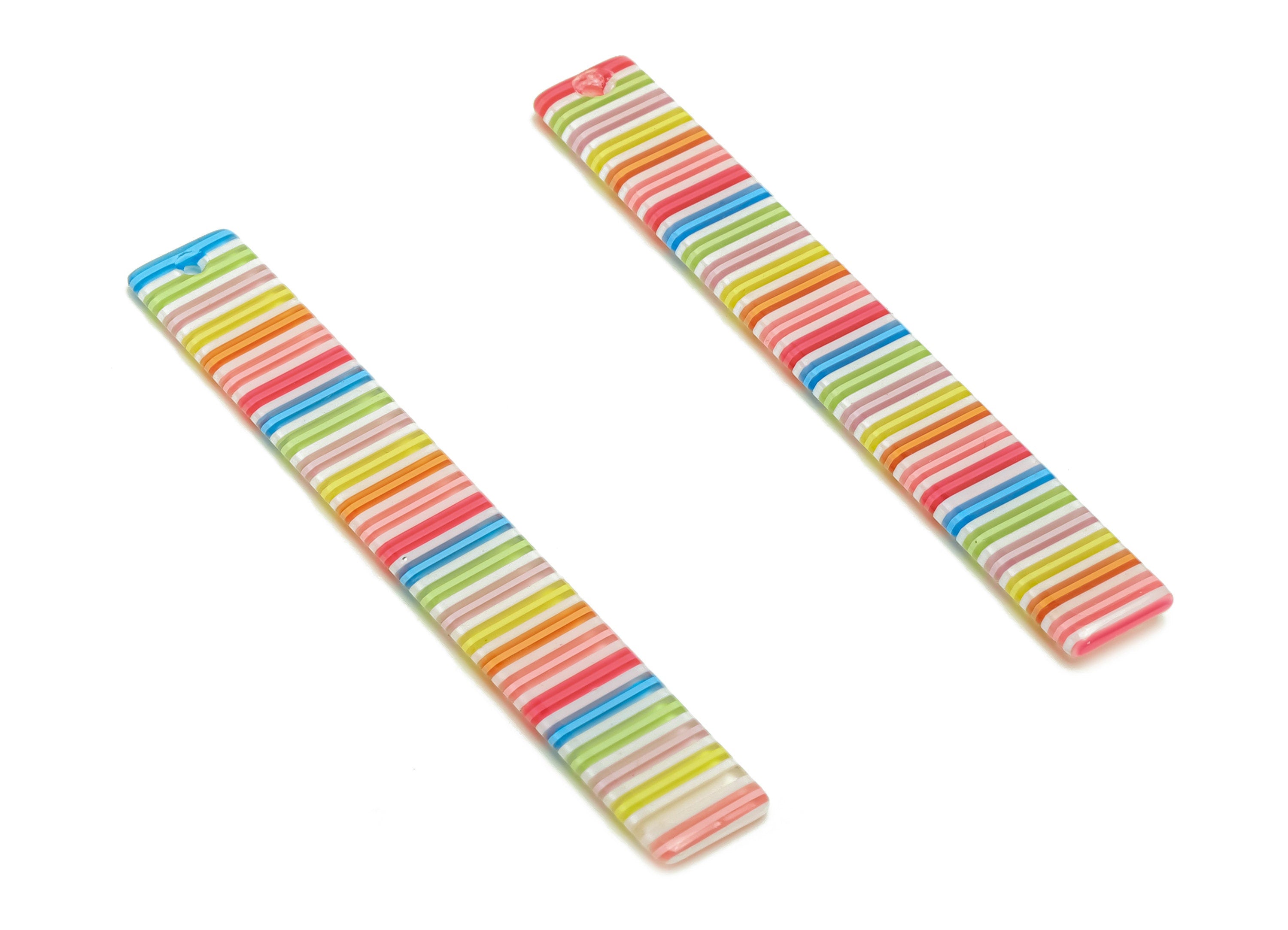 Acetic Acid Stick Charms - Bar Earrings and Pendant - Rainbow Charm - Jewelry Supplies - Color Code: A578 - 59x7.8x2.56mm - AC2622-A578 - DOMEDBAZAAR