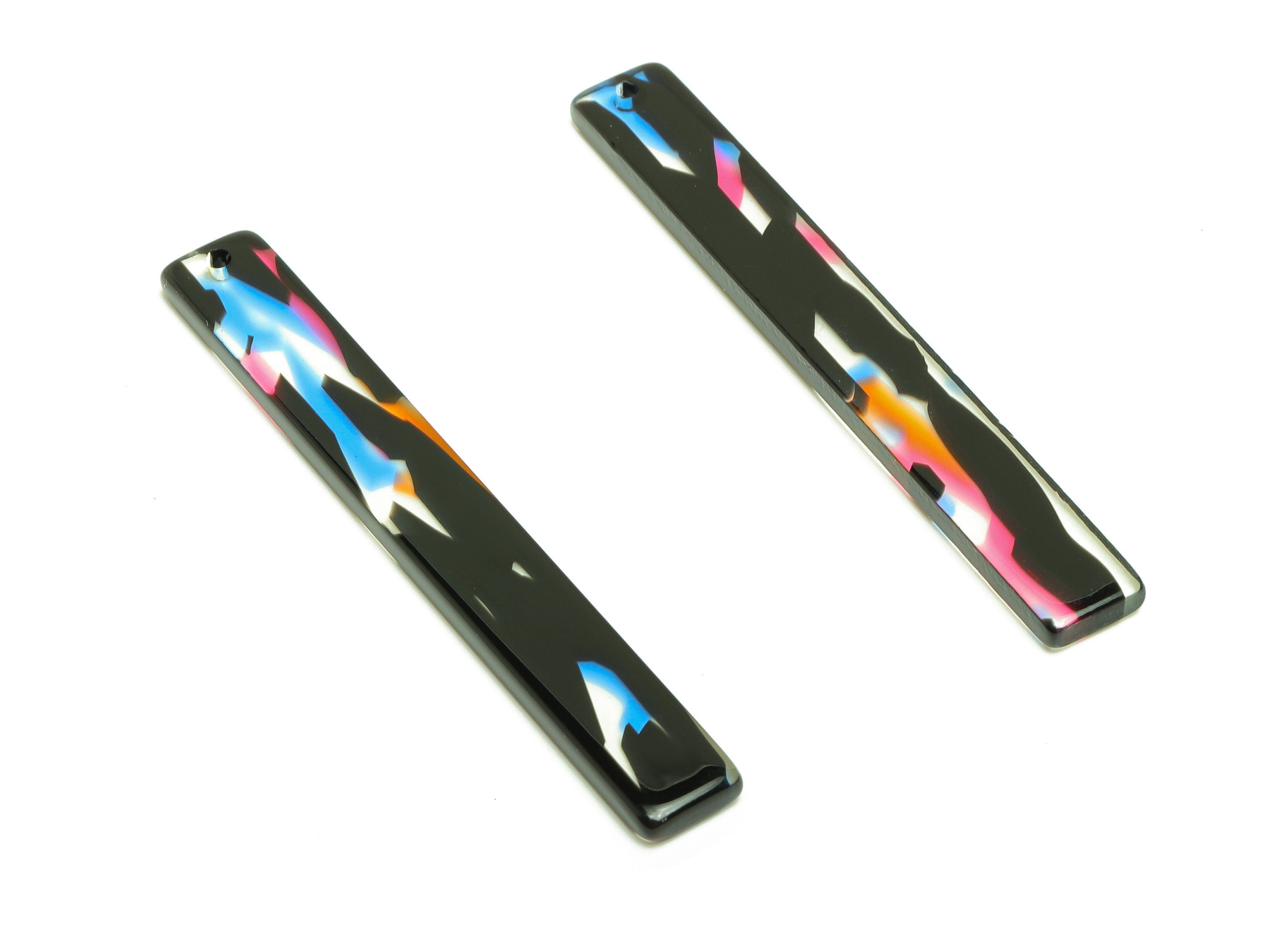 Acetate Stick Charms - Bar Earrings and Pendant - Rainbow Charm - Jewelry Supplies - Color Code: A565 - 59x7.8x2.56mm - AC2622-A565 - DOMEDBAZAAR