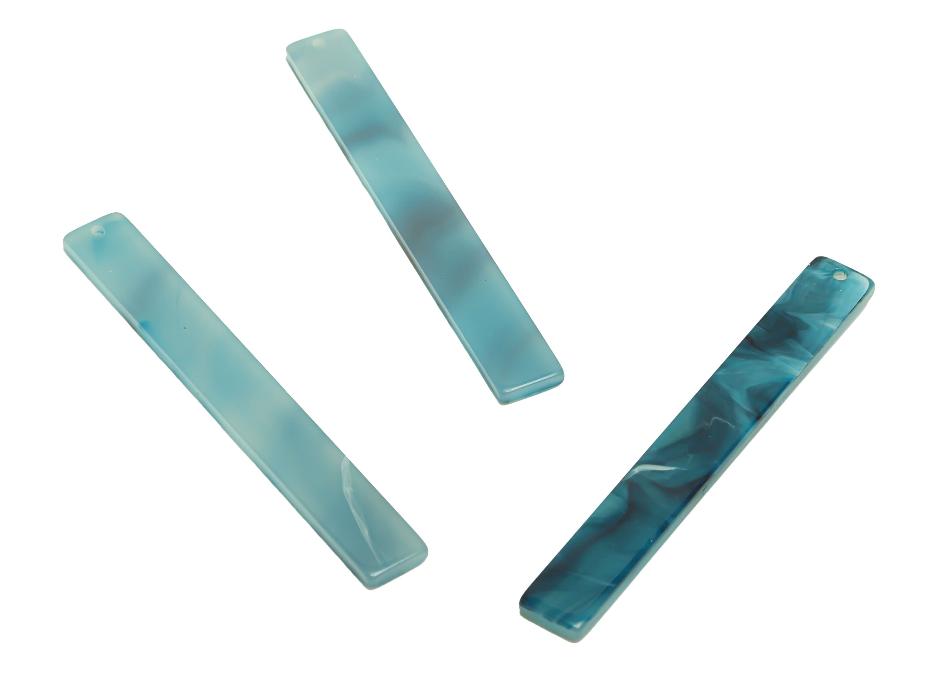 Acrylic Stick Charms - Bar Earrings and Pendant - Blue Charm - Jewelry Supplies - Color Code: A719 - 59x7.8x2.56mm - AC2622-A719 - DOMEDBAZAAR