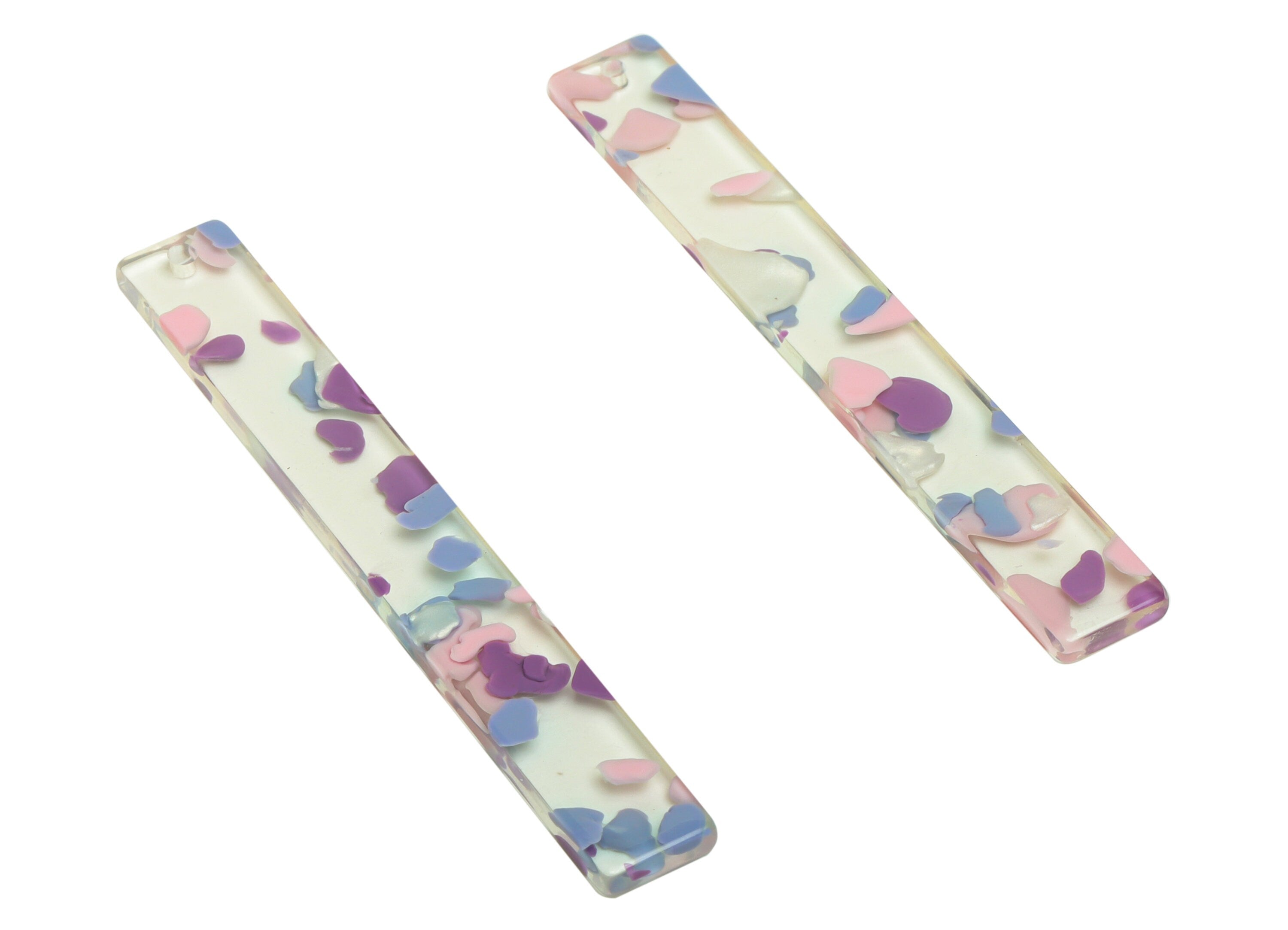 Acrylic Stick Charms - Bar Earrings and Pendant - Transparent Charm - Jewelry Supplies - Color Code: A1003 - 59x7.8x2.56mm - AC2622-A1003 - DOMEDBAZAAR