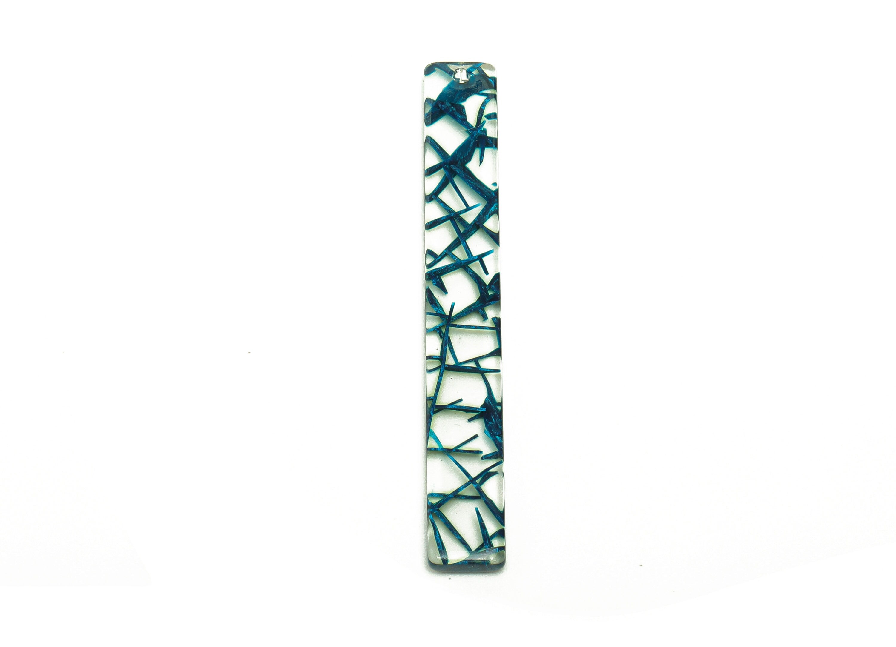 Acetate Stick Charms - Bar Earrings and Pendant - Blue transparent Earring Charm - Jewelry Supplies - Color Code: A566 - 59x8x3mm - AC2622 - DOMEDBAZAAR