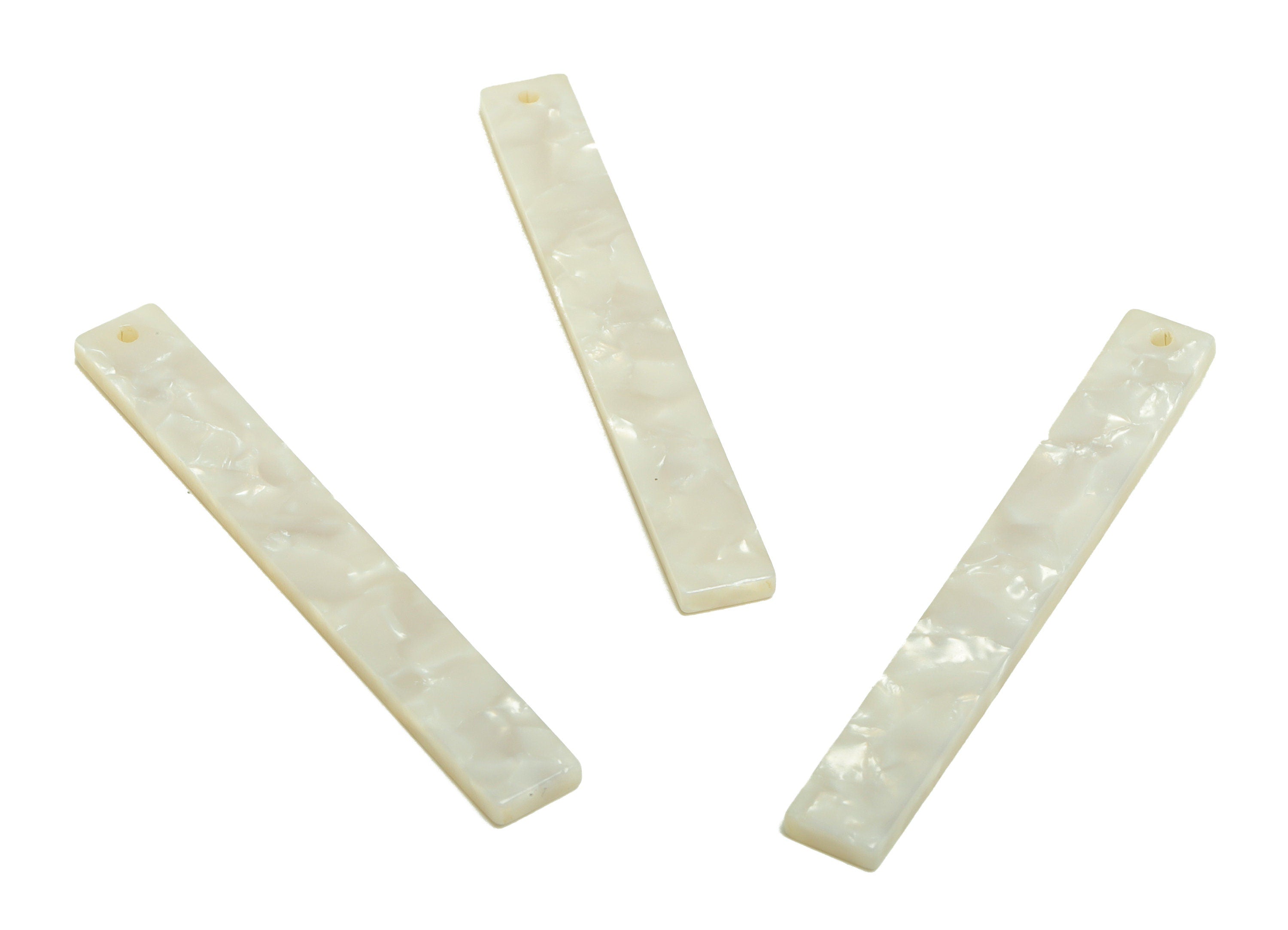 Acetate Stick Charms - Bar Earrings and Pendant - Ivory Earring Charm - Jewelry Supplies - Color Code: A12 - 59x7.8x2.56mm - AC2622-A12 - DOMEDBAZAAR