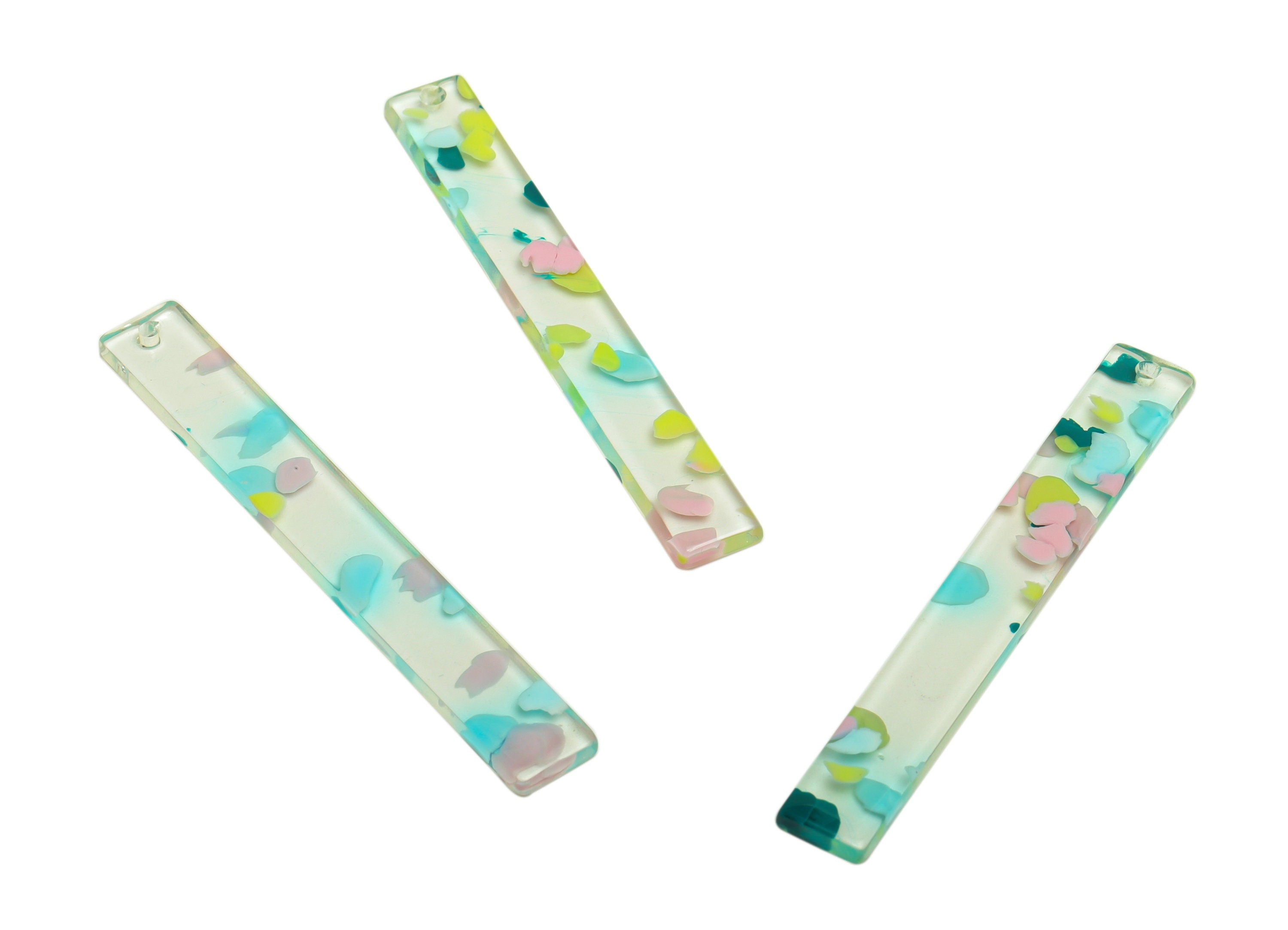 Acrylic Stick Charms - Bar Earrings and Pendant - Transparent Charm - Jewelry Supplies - Color Code: A222 - 59x7.8x2.56mm - AC2622-A222 - DOMEDBAZAAR
