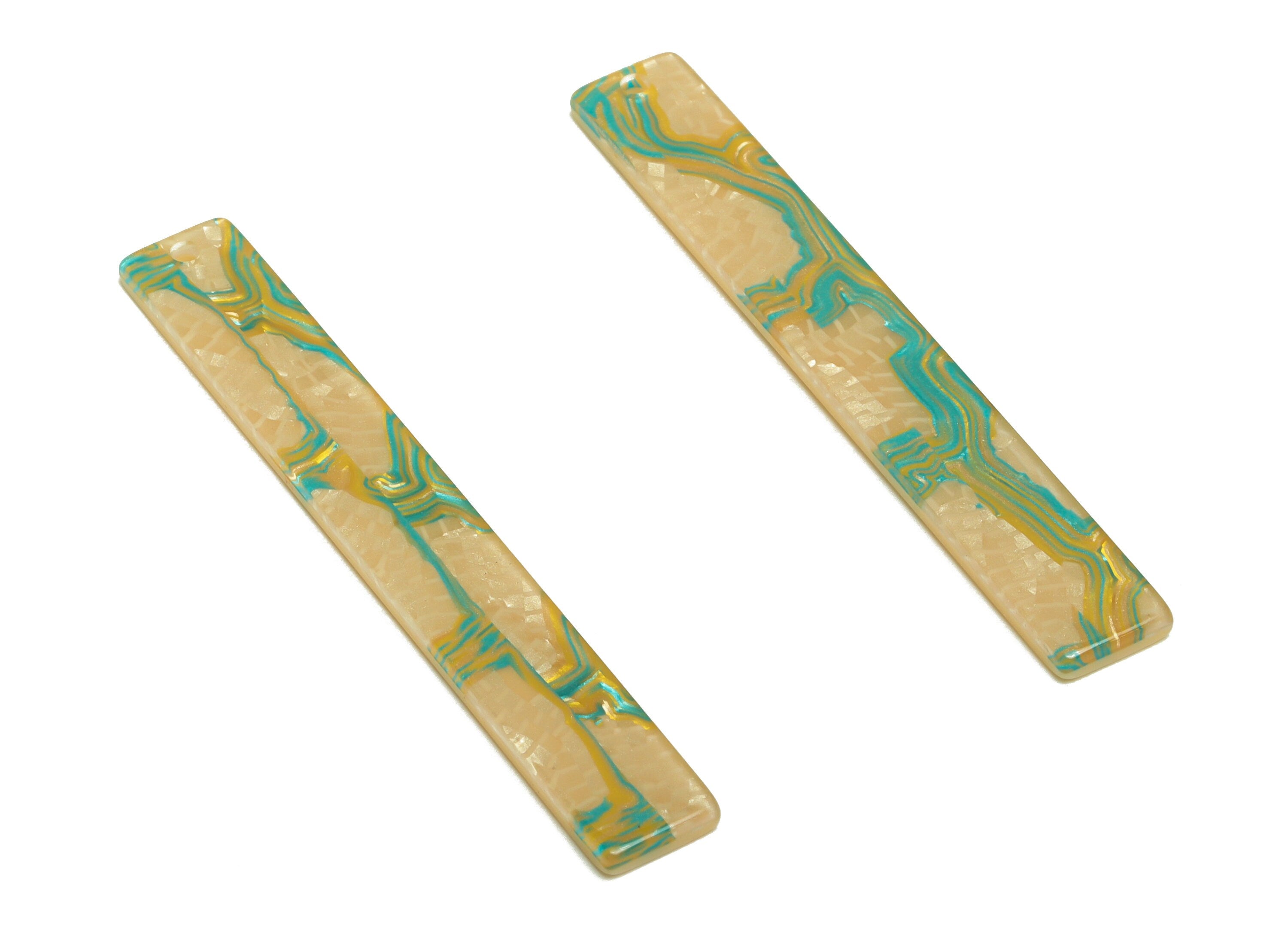 PVC Stick Charms - Bar Earrings and Pendant - Rainbow Charm - Jewelry Supplies - Color Code: A577 - 59x7.8x2.56mm - AC2622-A577 - DOMEDBAZAAR