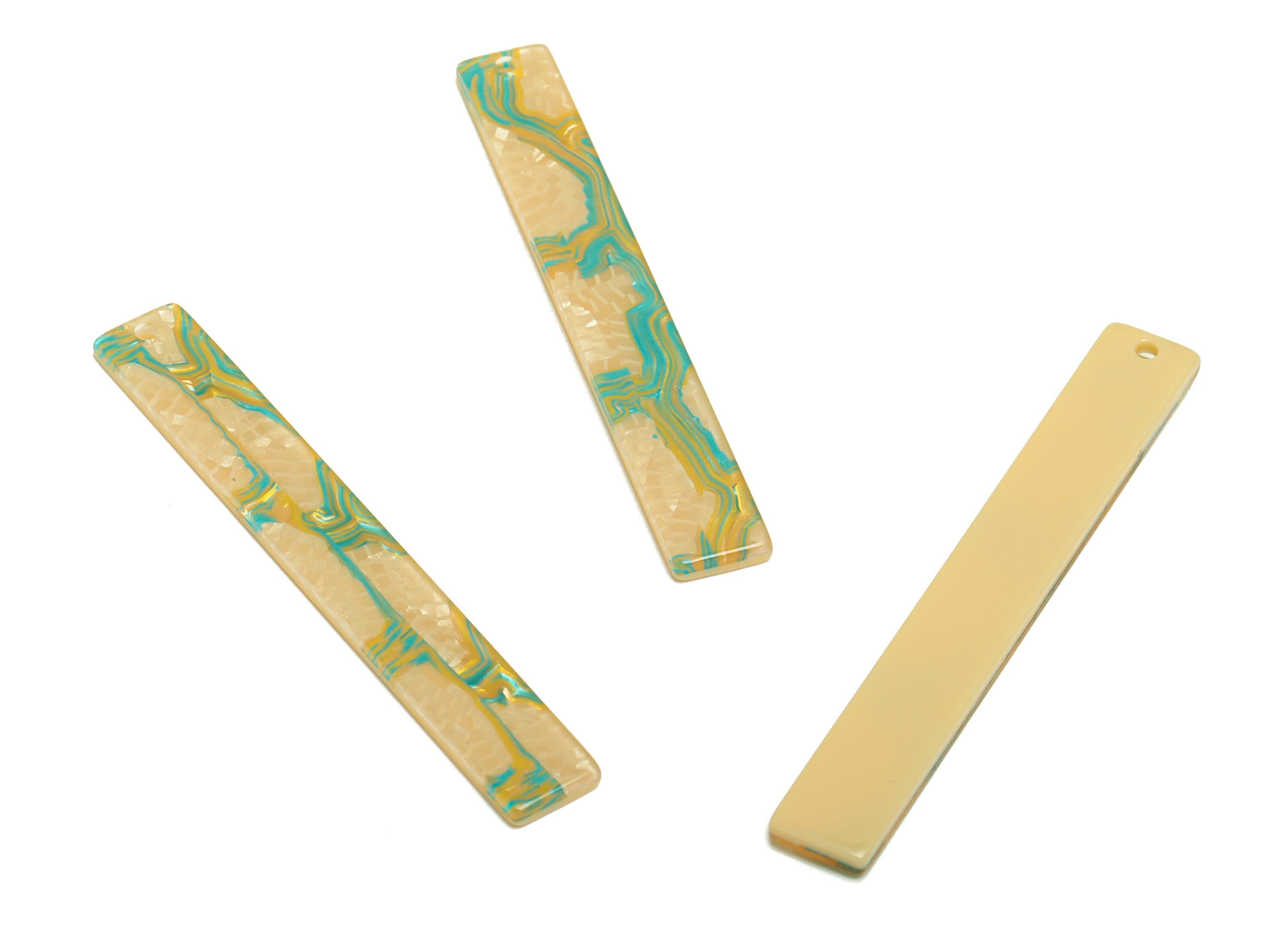 PVC Stick Charms - Bar Earrings and Pendant - Rainbow Charm - Jewelry Supplies - Color Code: A577 - 59x7.8x2.56mm - AC2622-A577 - DOMEDBAZAAR