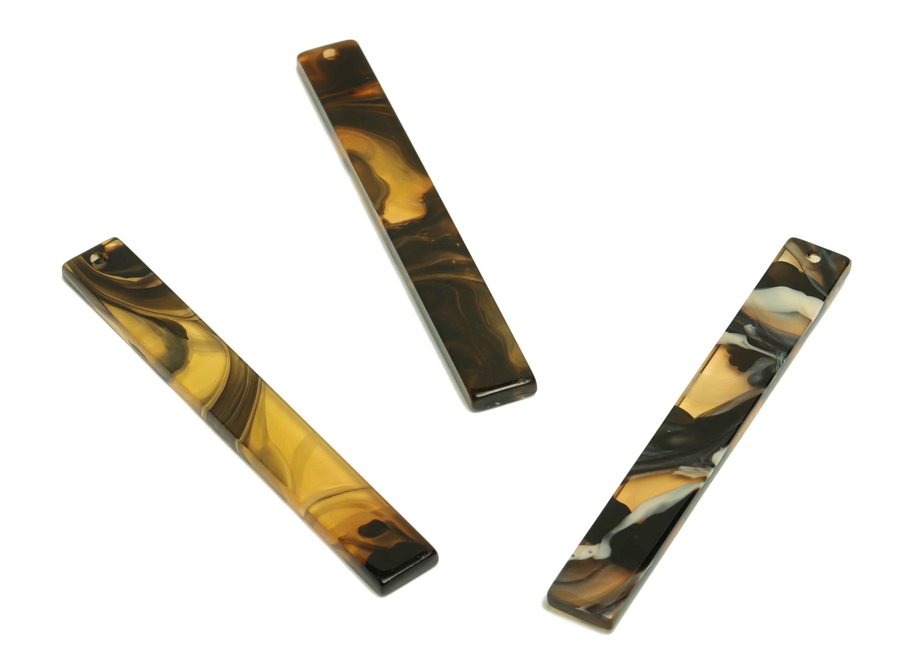 Acrylic Stick Charms - Bar Earrings and Pendant - Coffee Color Earring Charm - Jewelry Supplies - Color Code: A931 - 59x7.8x2.56mm - AC2622 - DOMEDBAZAAR