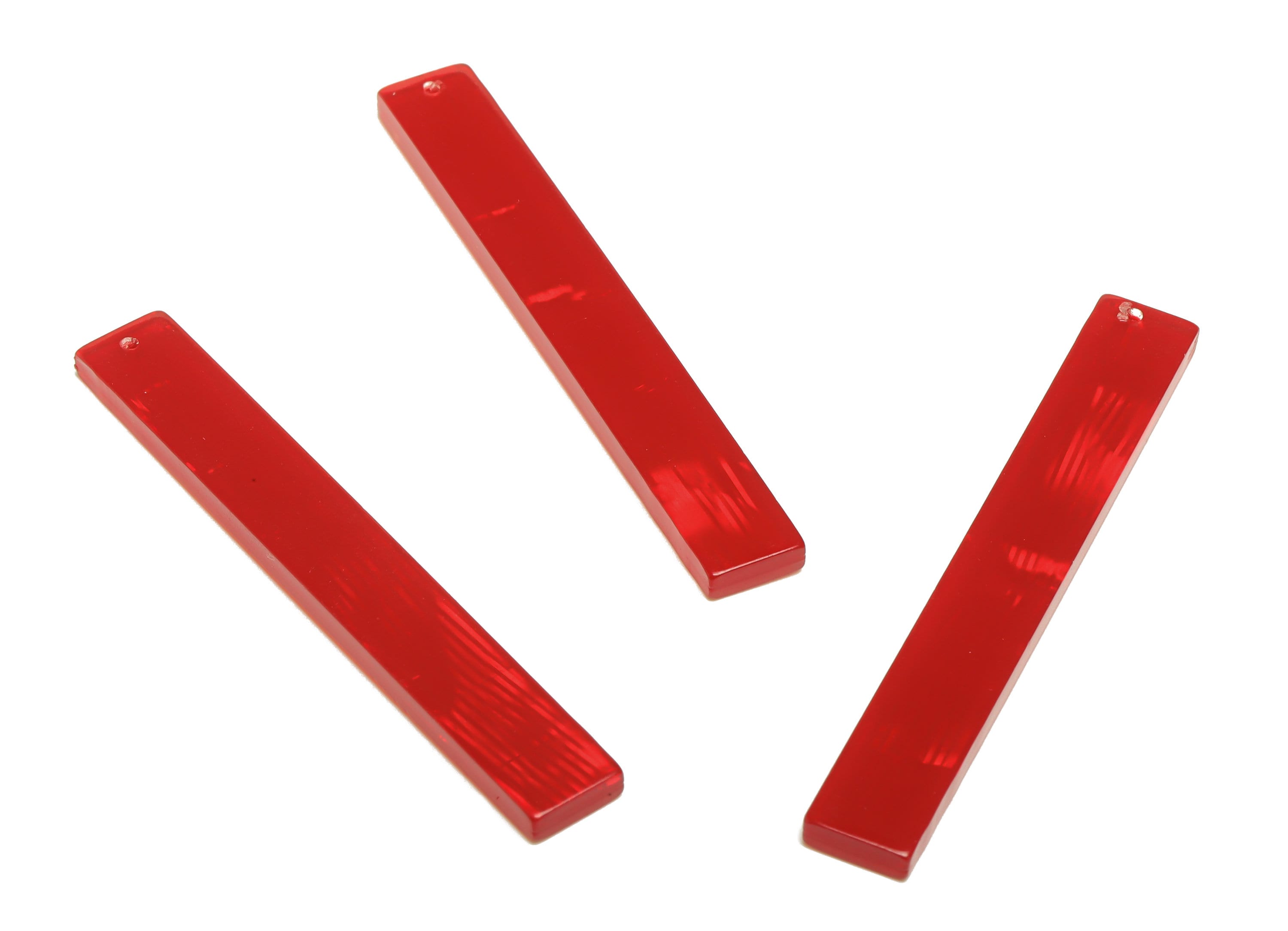 PVC Stick Charms - Bar Earrings and Pendant - Red Earring Charm - Jewelry Supplies - Color Code: A900 - 59x7.8x2.56mm - AC2622-A900 - DOMEDBAZAAR