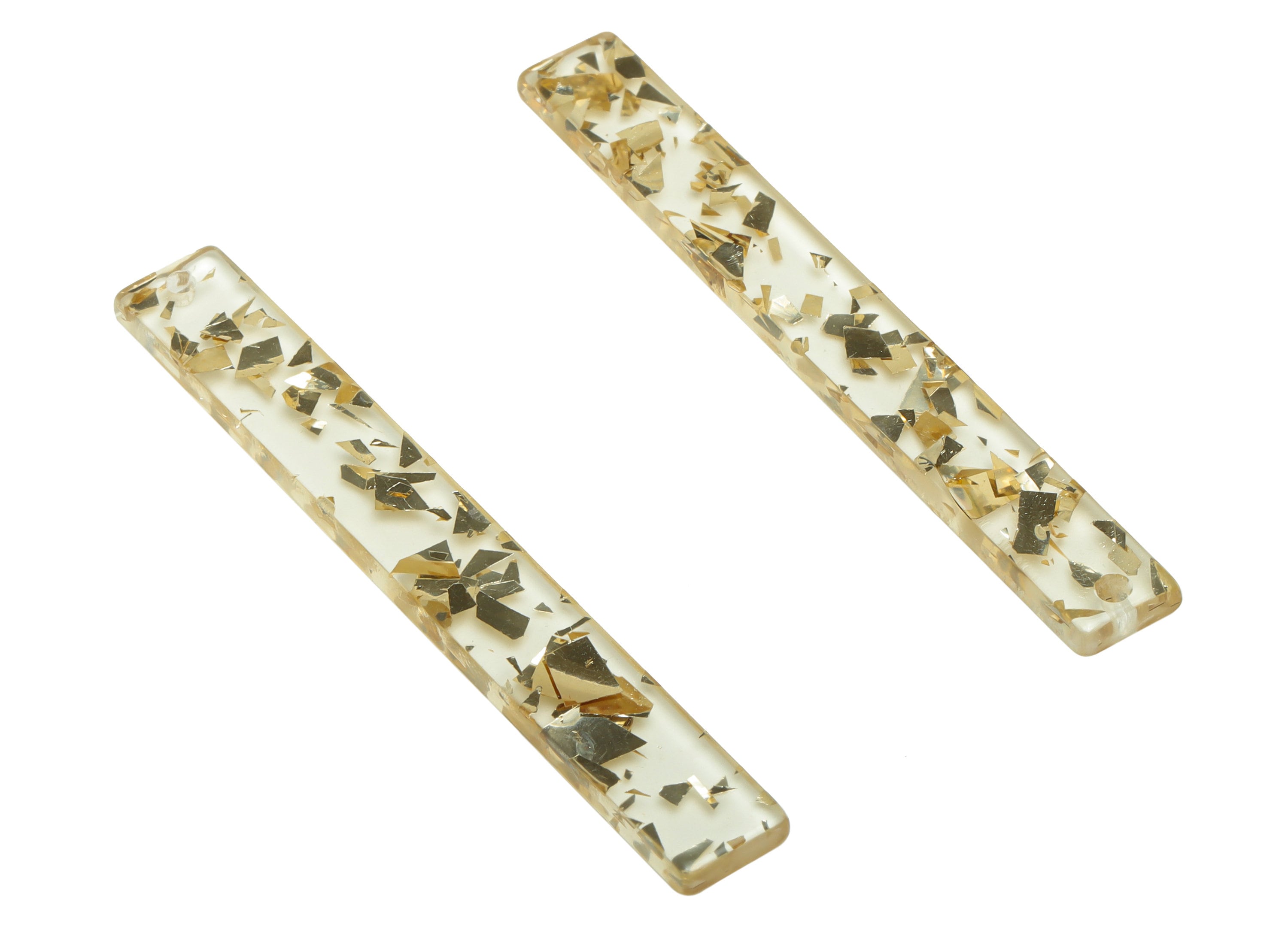 Acrylic Stick Charms - Bar Earrings and Pendant - Transparent Confetti Charm - Jewelry Supplies - Color Code: A952 - 59x7.8x2.56mm - AC2622 - DOMEDBAZAAR