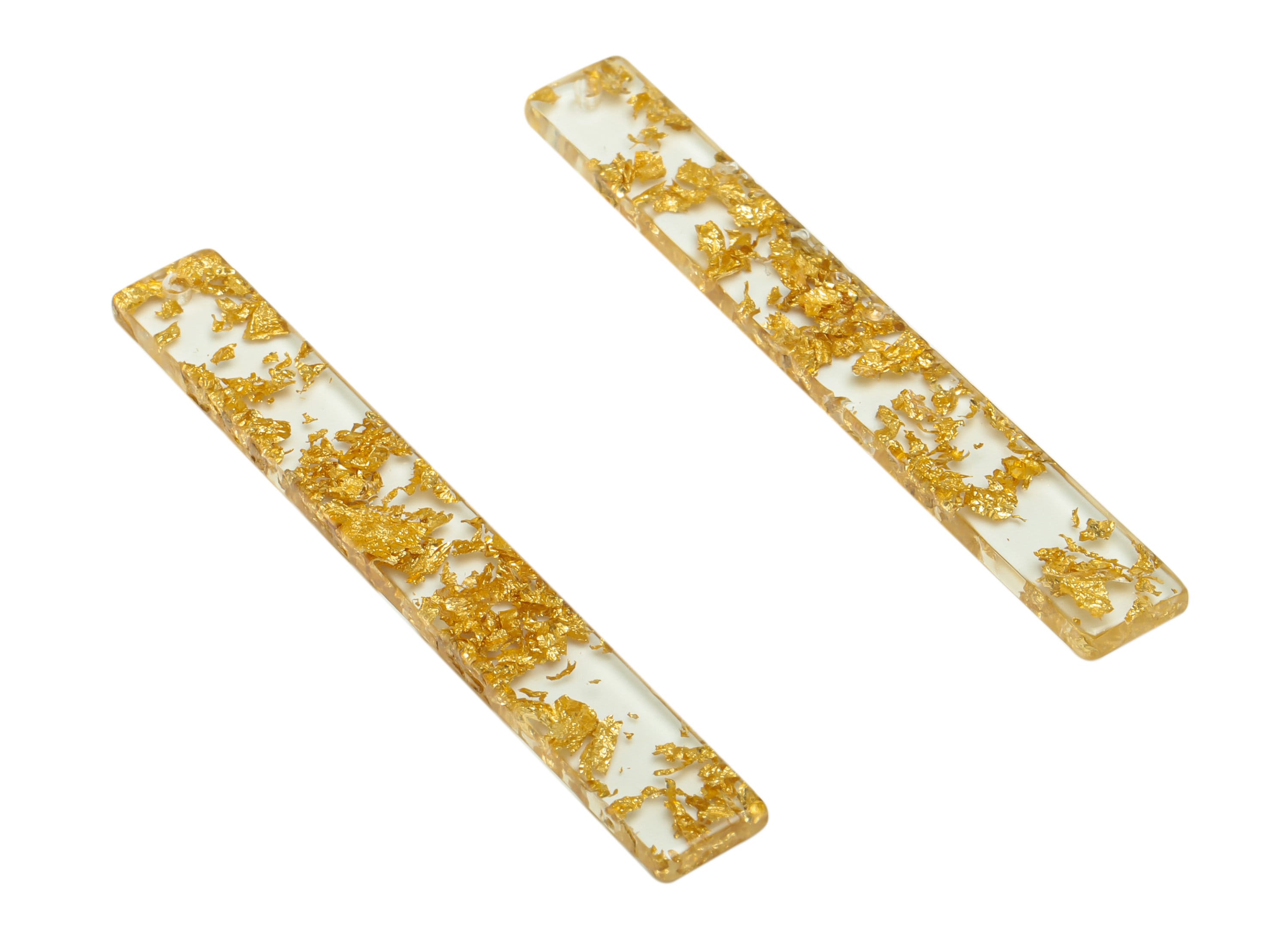 Acrylic Stick Charms - Bar Earrings and Pendant - Transparent Confetti Charm - Jewelry Supplies - Color Code: A587 - 59x7.8x2.56mm - AC2622 - DOMEDBAZAAR