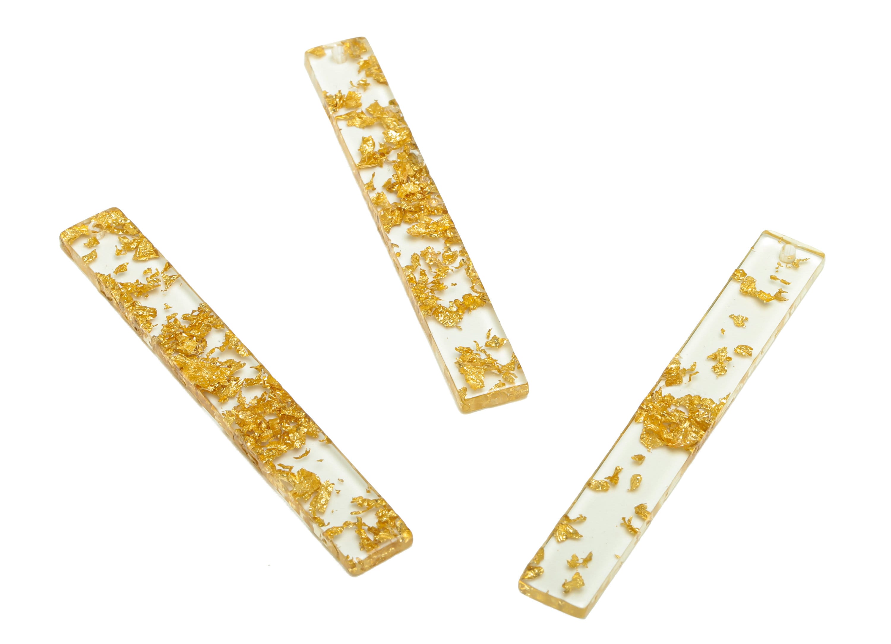 Acrylic Stick Charms - Bar Earrings and Pendant - Transparent Confetti Charm - Jewelry Supplies - Color Code: A587 - 59x7.8x2.56mm - AC2622 - DOMEDBAZAAR