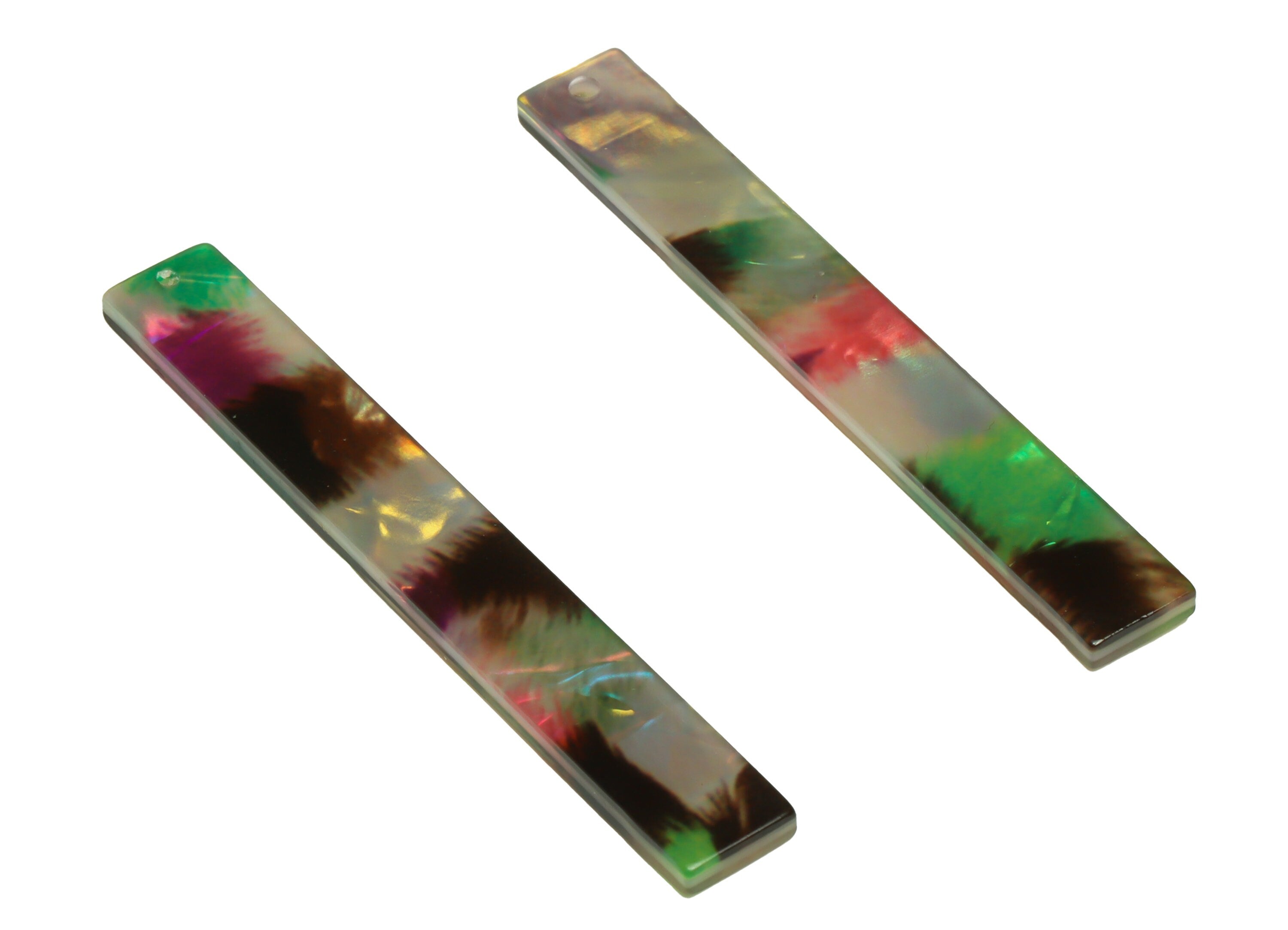 Acrylic Stick Charms - Bar Earrings and Pendant - Rainbow Earring Charm - Jewelry Supplies - Color Code: A867 - 59x7.8x2.5mm - AC2622-A867 - DOMEDBAZAAR