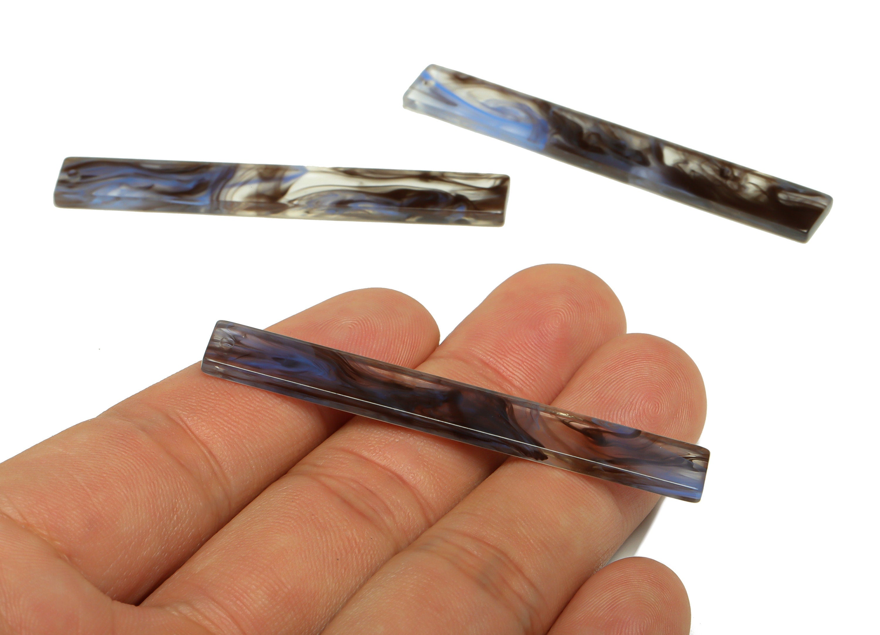 Acrylic Stick Charms - Bar Earrings and Pendant - Rainbow Earring Charm - Jewelry Supplies - Color Code: A1001 - 59x7.8x2.5mm - AC2622-A1001 - DOMEDBAZAAR