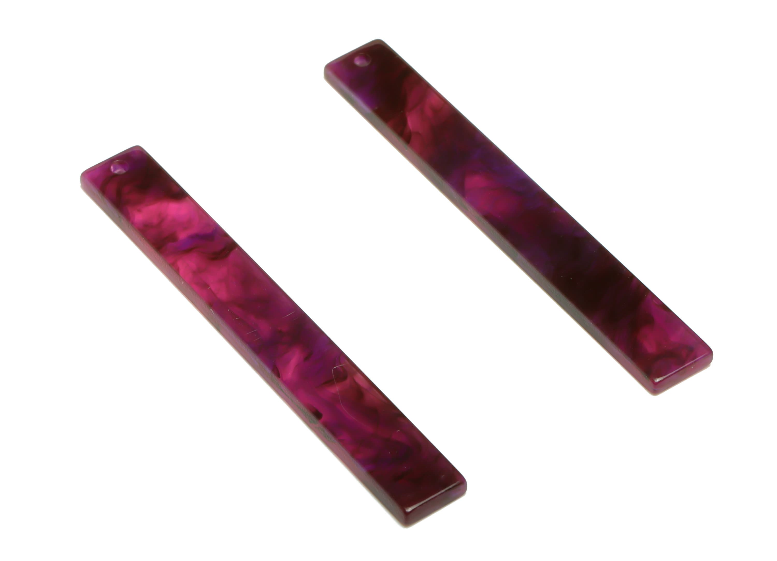 Acrylic Stick Charms - Bar Earrings and Pendant - Purple Earring Charm - Jewelry Supplies - Color Code: A947 - 59x7.8x2.5mm - AC2622-A947 - DOMEDBAZAAR